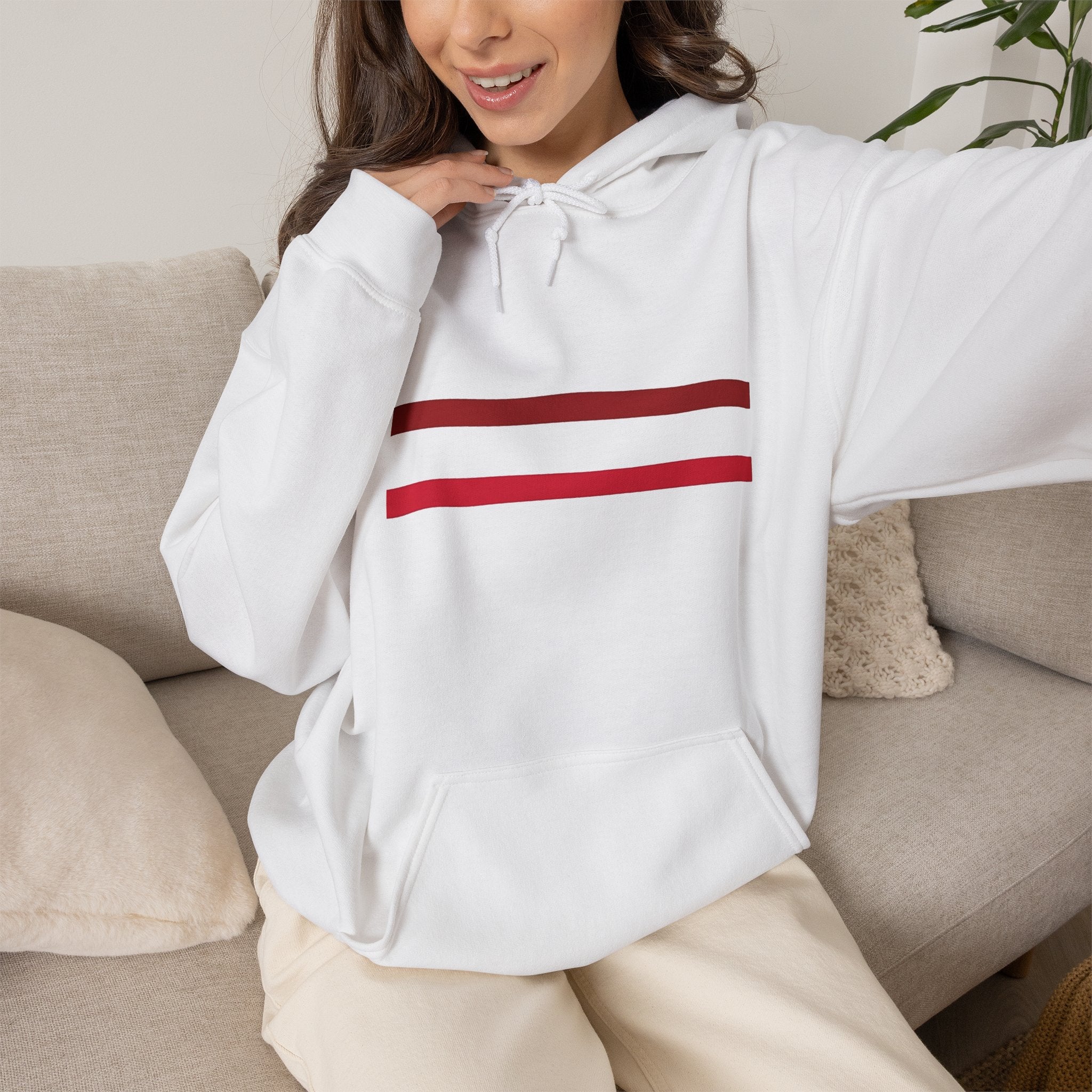 Mr Fook - Original  Minimalist Red Stripe Hoodie