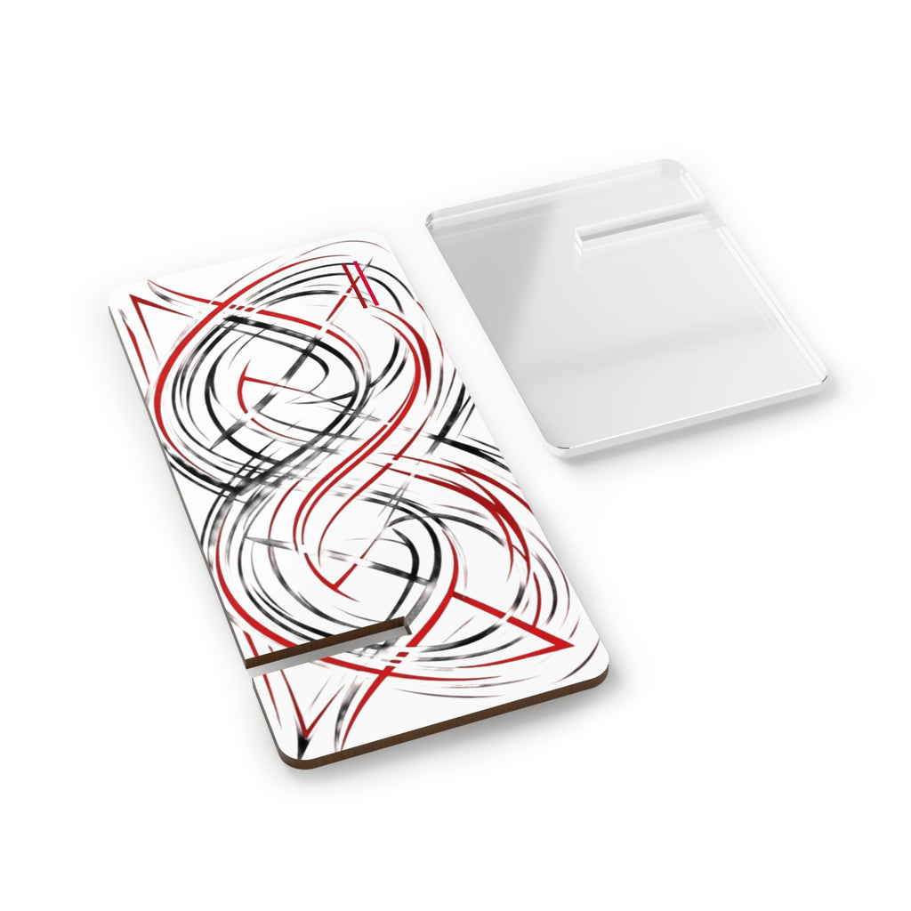 Mr Fook - Abstract Red & Black Swirl Phone Stand