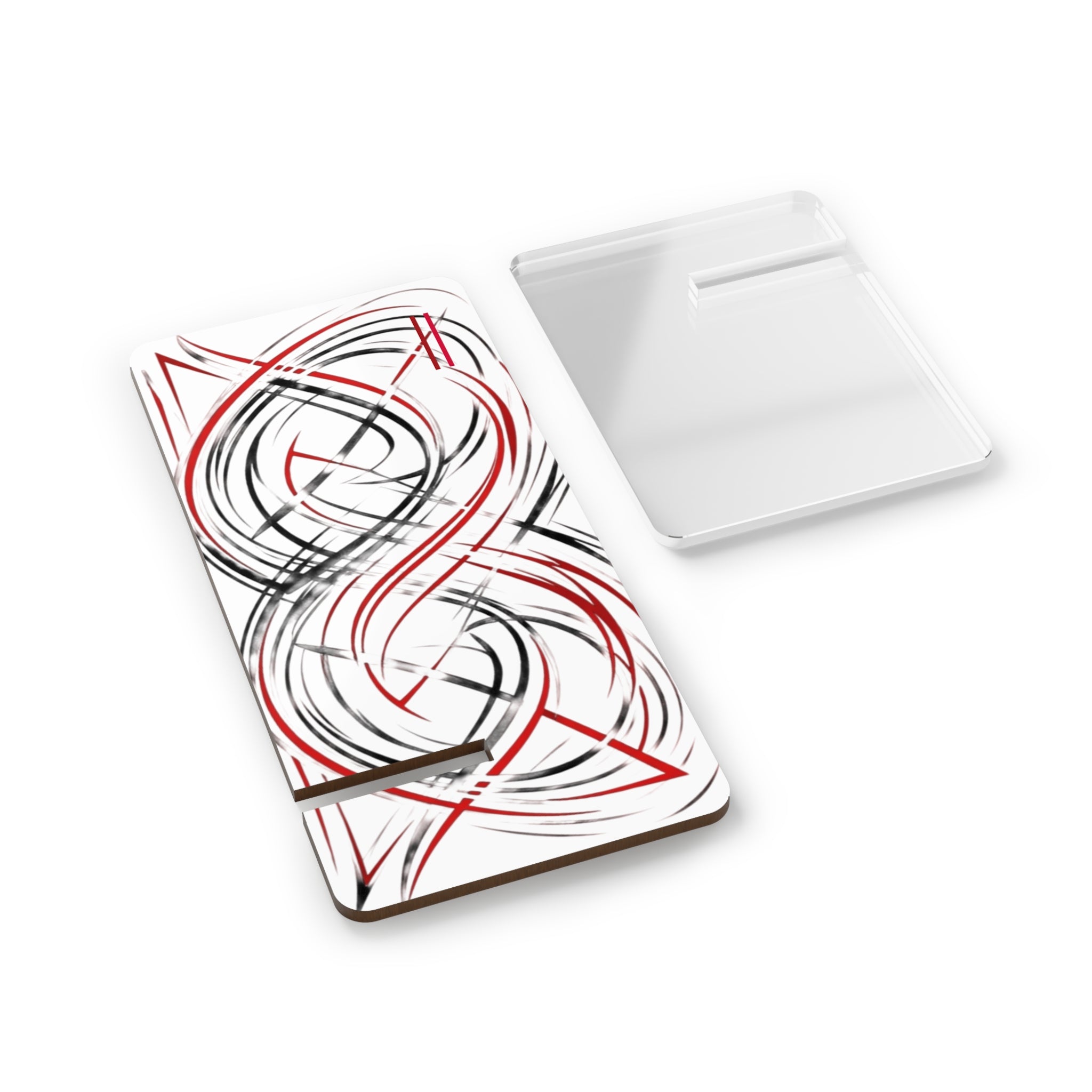 Mr Fook - Abstract Red & Black Swirl Phone Stand