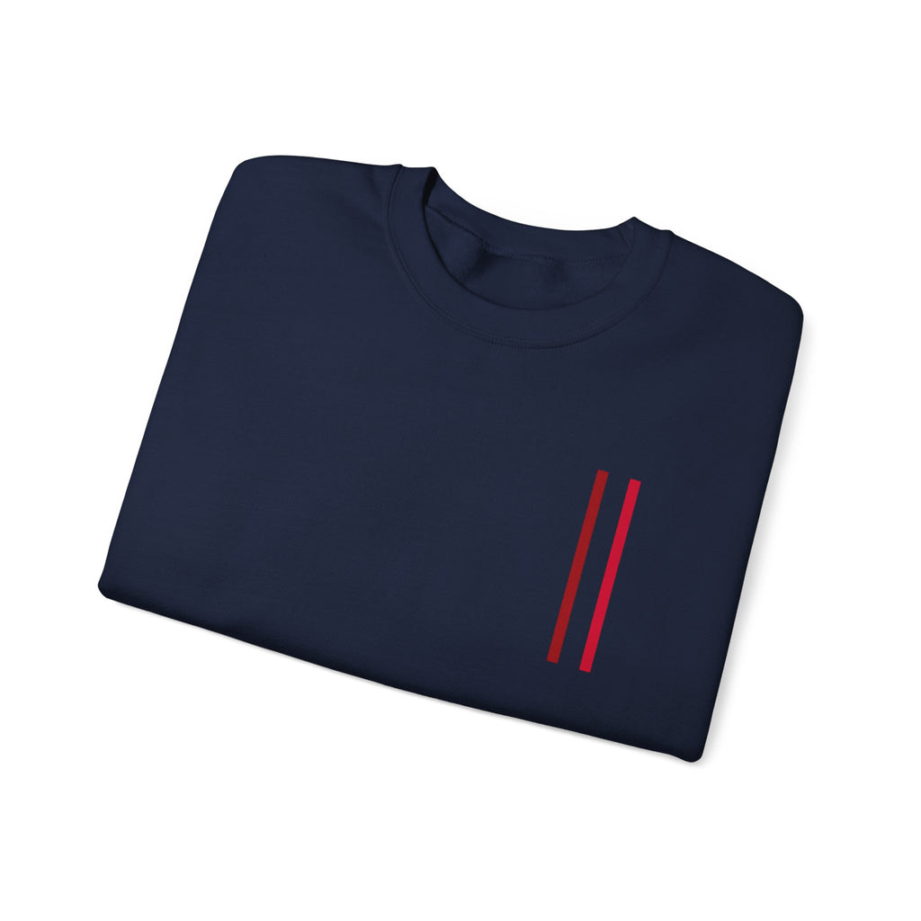 Mr Fook - Minimalist White Sweatshirt with Red Double Stripe Pocket Accent