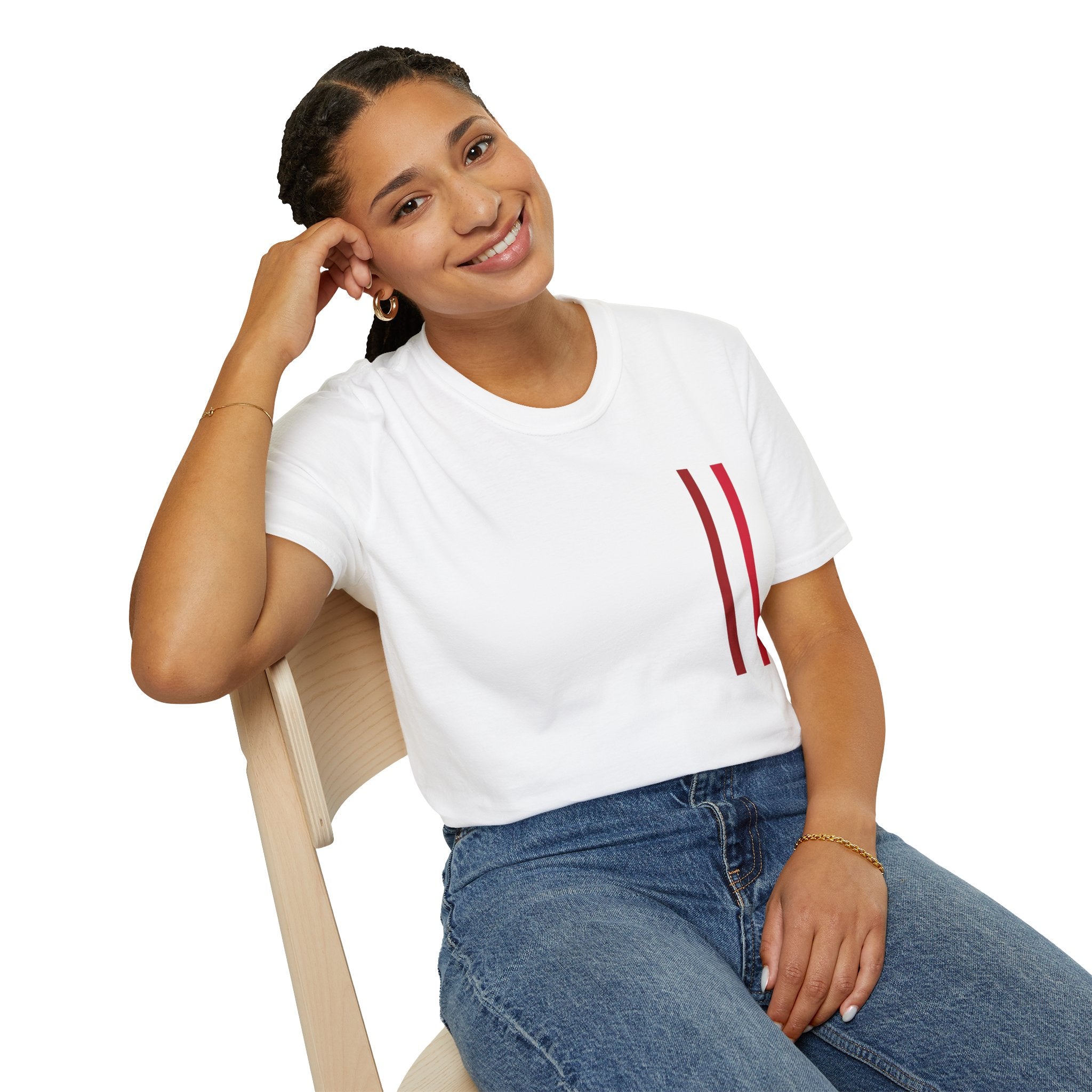 Mr Fook - Minimalist Red Stripe T-Shirt