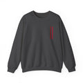 Mr Fook - Minimalist White Sweatshirt with Red Double Stripe Pocket Accent