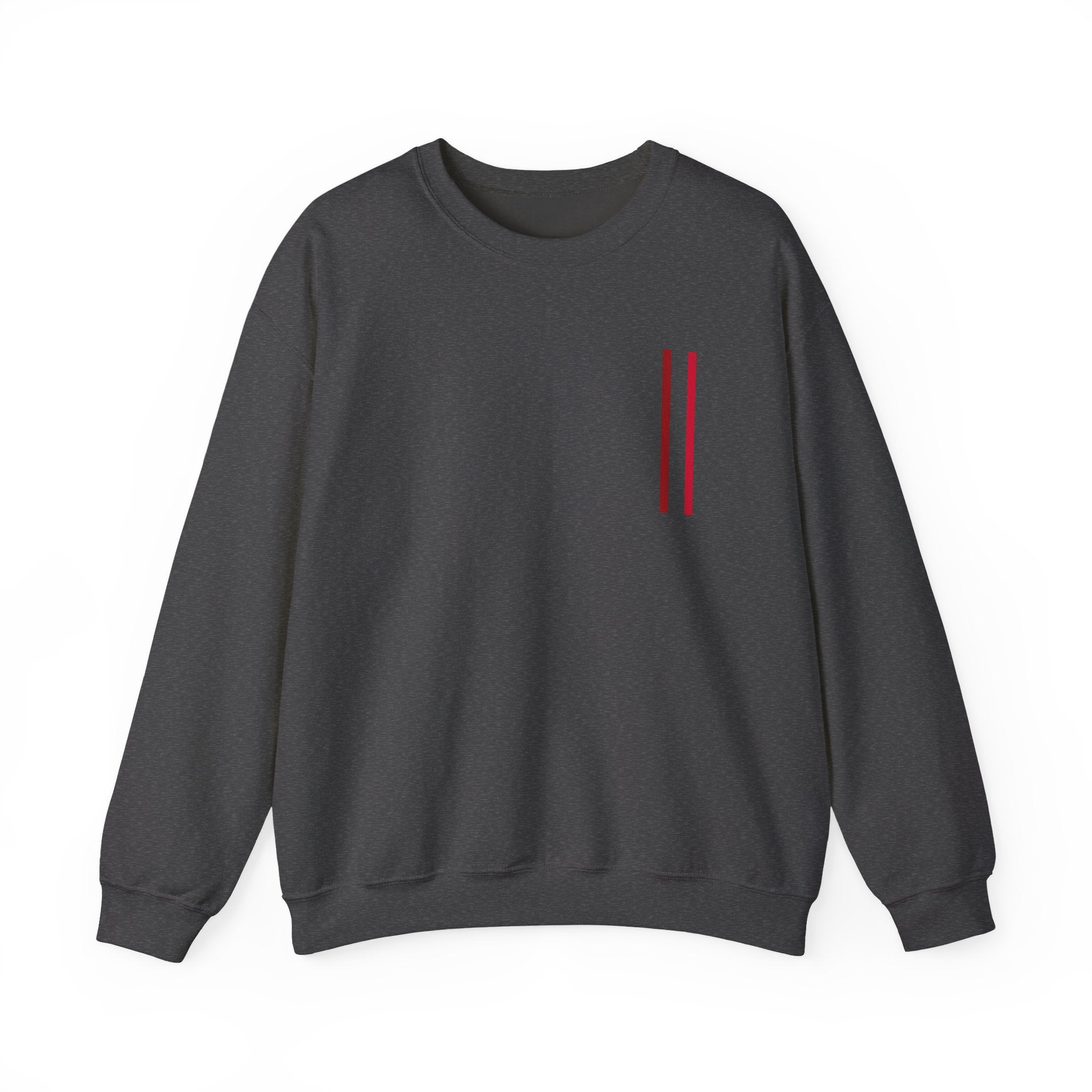 Mr Fook - Minimalist White Sweatshirt with Red Double Stripe Pocket Accent