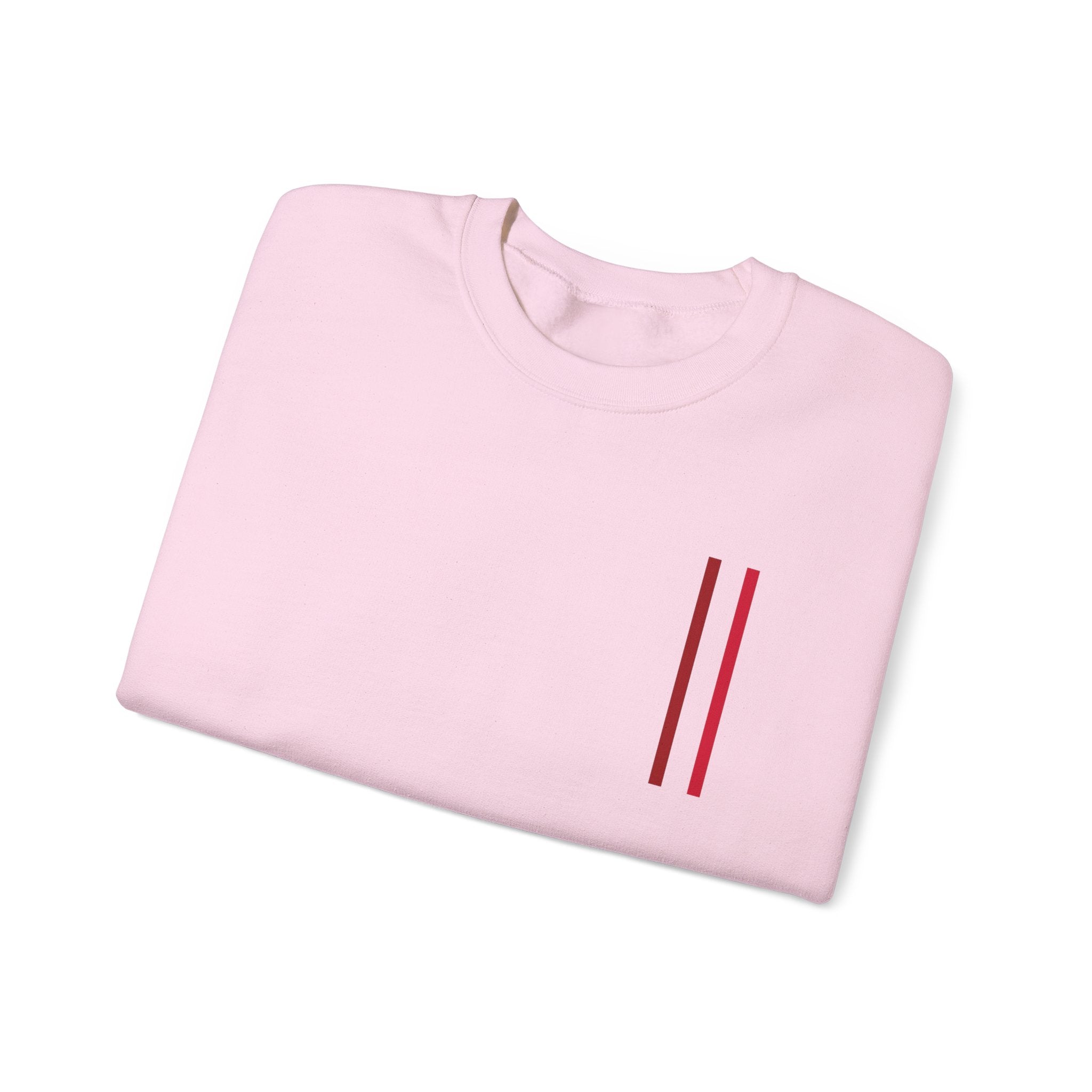 Mr Fook - Minimalist White Sweatshirt with Red Double Stripe Pocket Accent