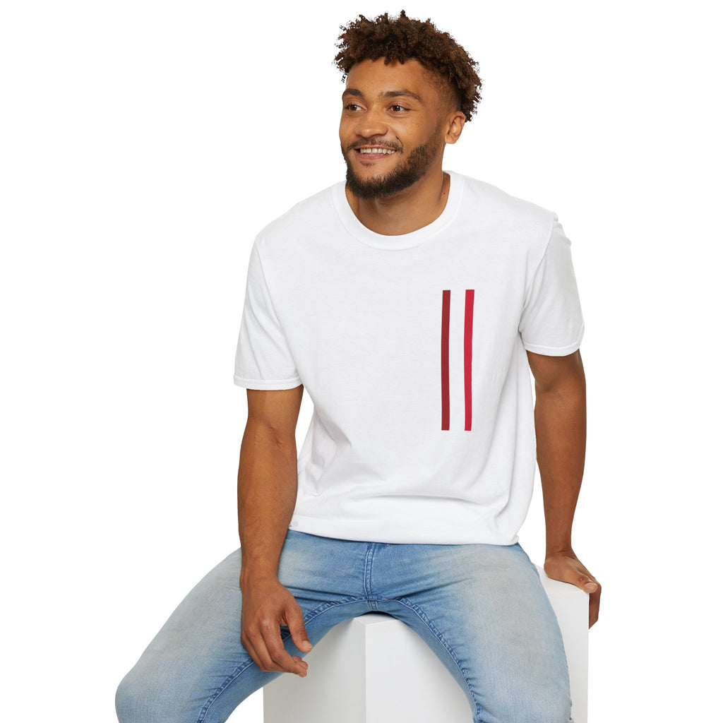 Mr Fook - Minimalist Red Stripe T-Shirt