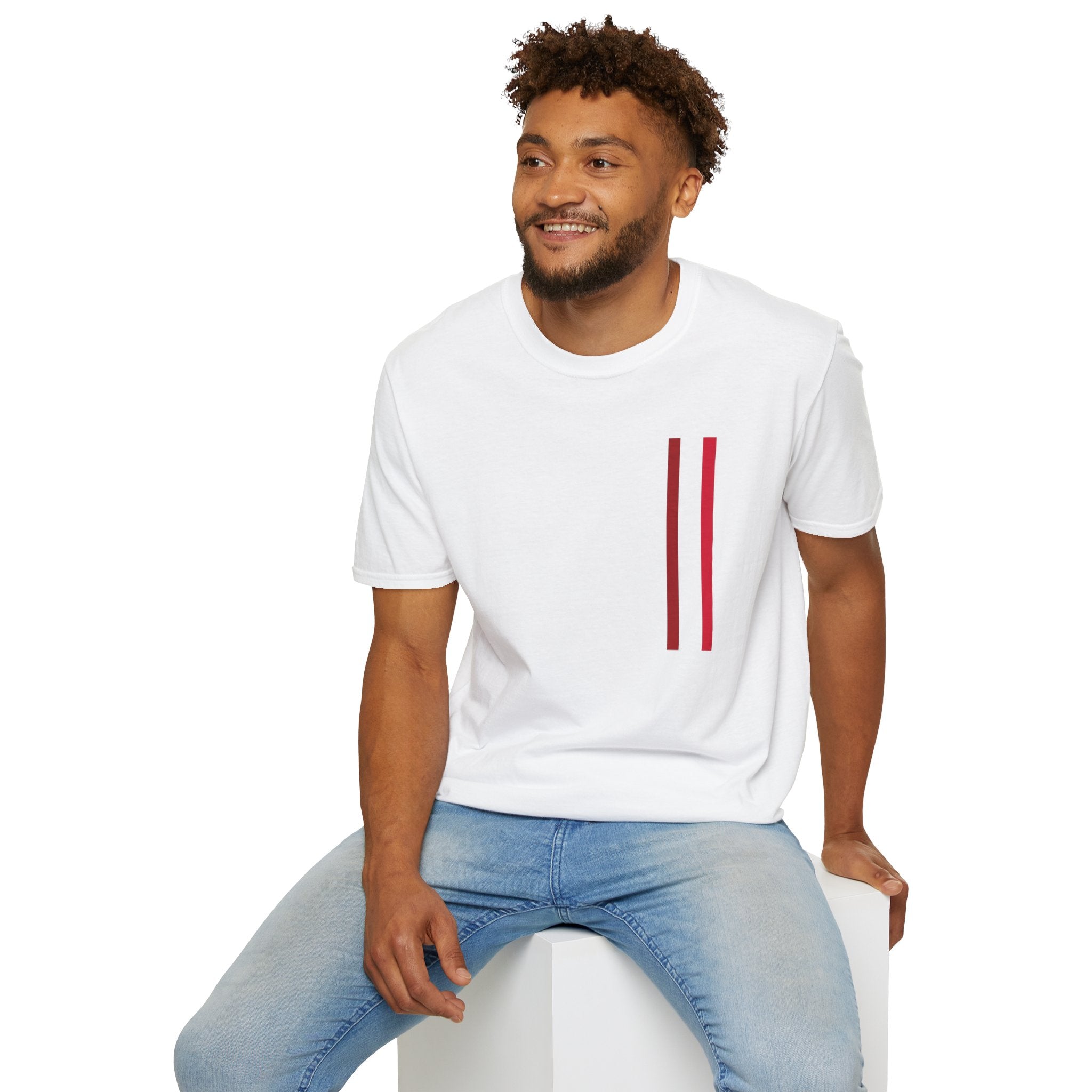 Mr Fook - Minimalist Red Stripe T-Shirt