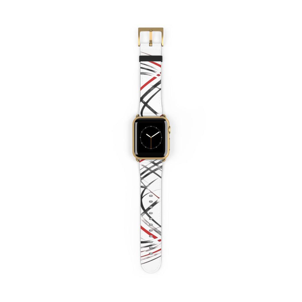 Mr Fook - Abstract Red & Black Scribble Watch Band — Modern Graphic Apple Watch Strap