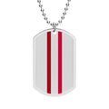 Mr Fook - Striped  Red Accent Metal Necklace