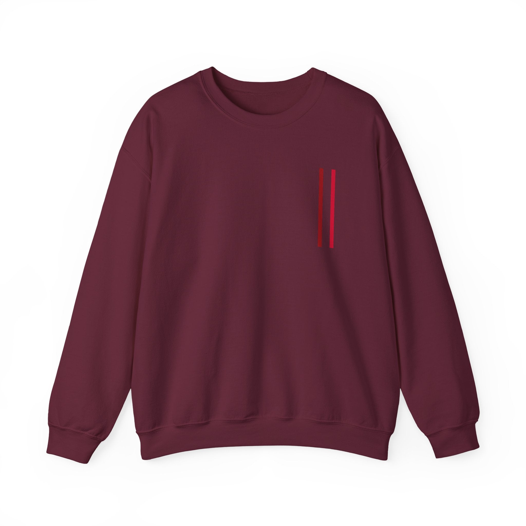 Mr Fook - Minimalist White Sweatshirt with Red Double Stripe Pocket Accent