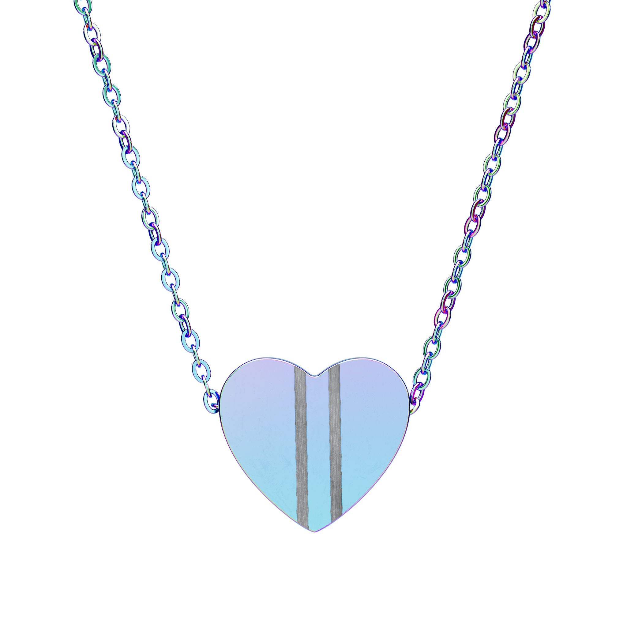 Mr Fook - Heart Necklace  (Silver or Black)