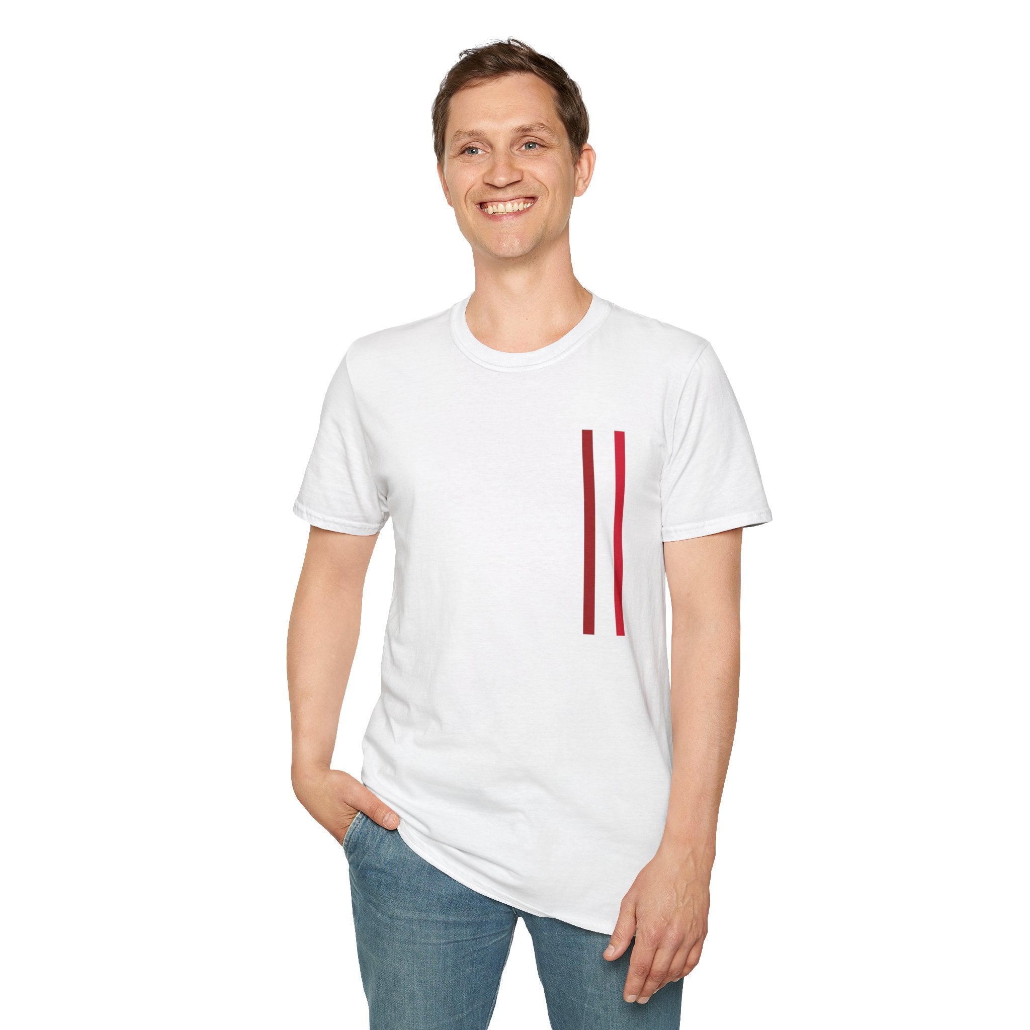 Mr Fook - Minimalist Red Stripe T-Shirt