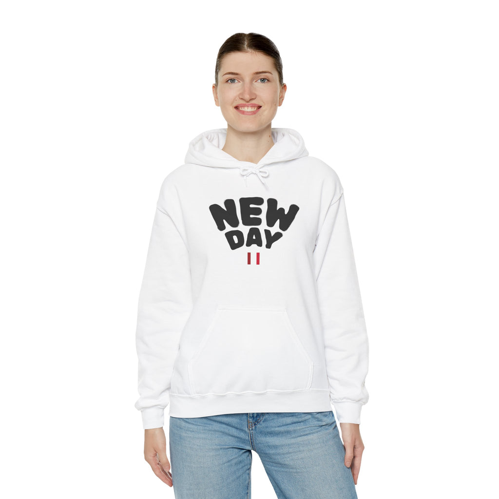 Sudadera minimalista personalizada — Sudadera blanca "New Day"