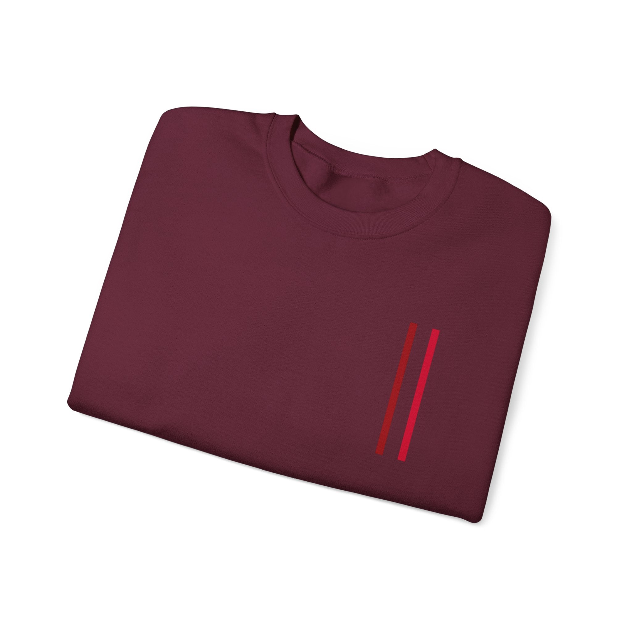 Mr Fook - Minimalist White Sweatshirt with Red Double Stripe Pocket Accent