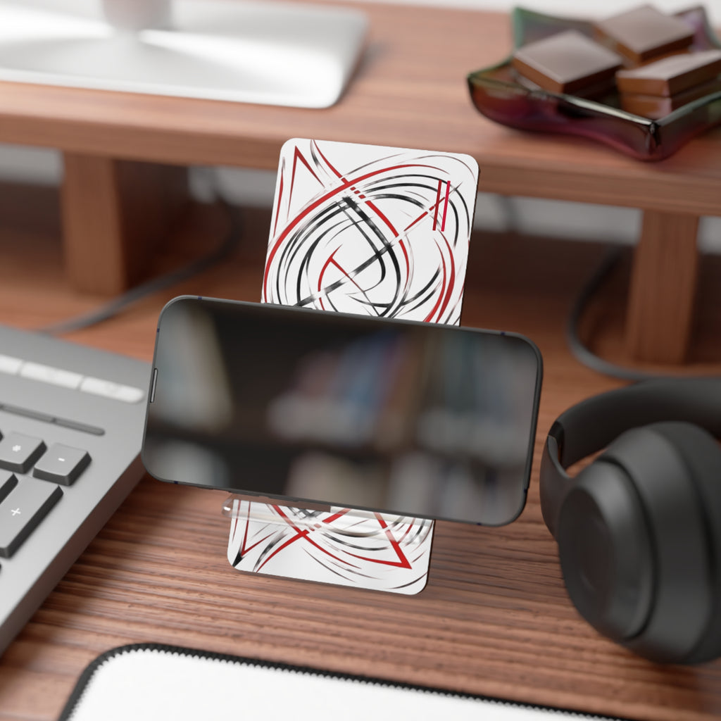 Mr Fook - Abstract Red & Black Swirl Phone Stand