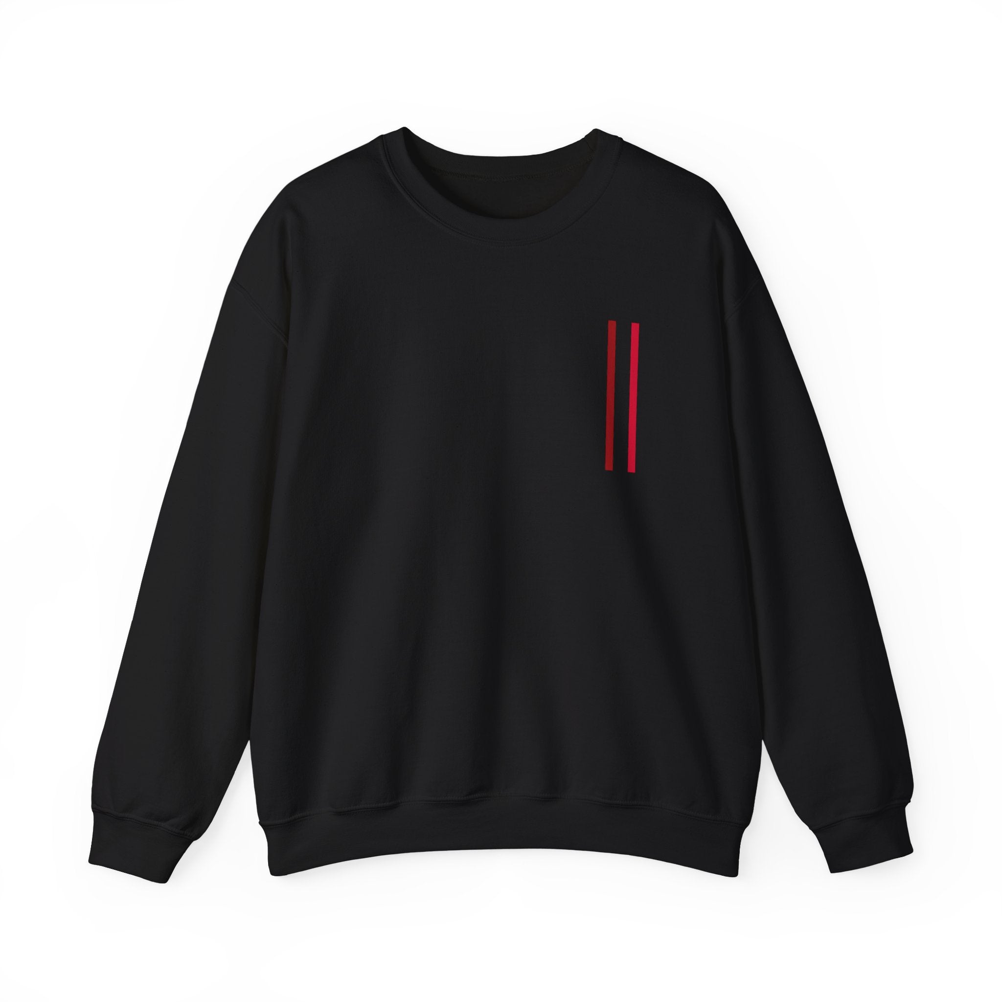 Mr Fook - Minimalist White Sweatshirt with Red Double Stripe Pocket Accent