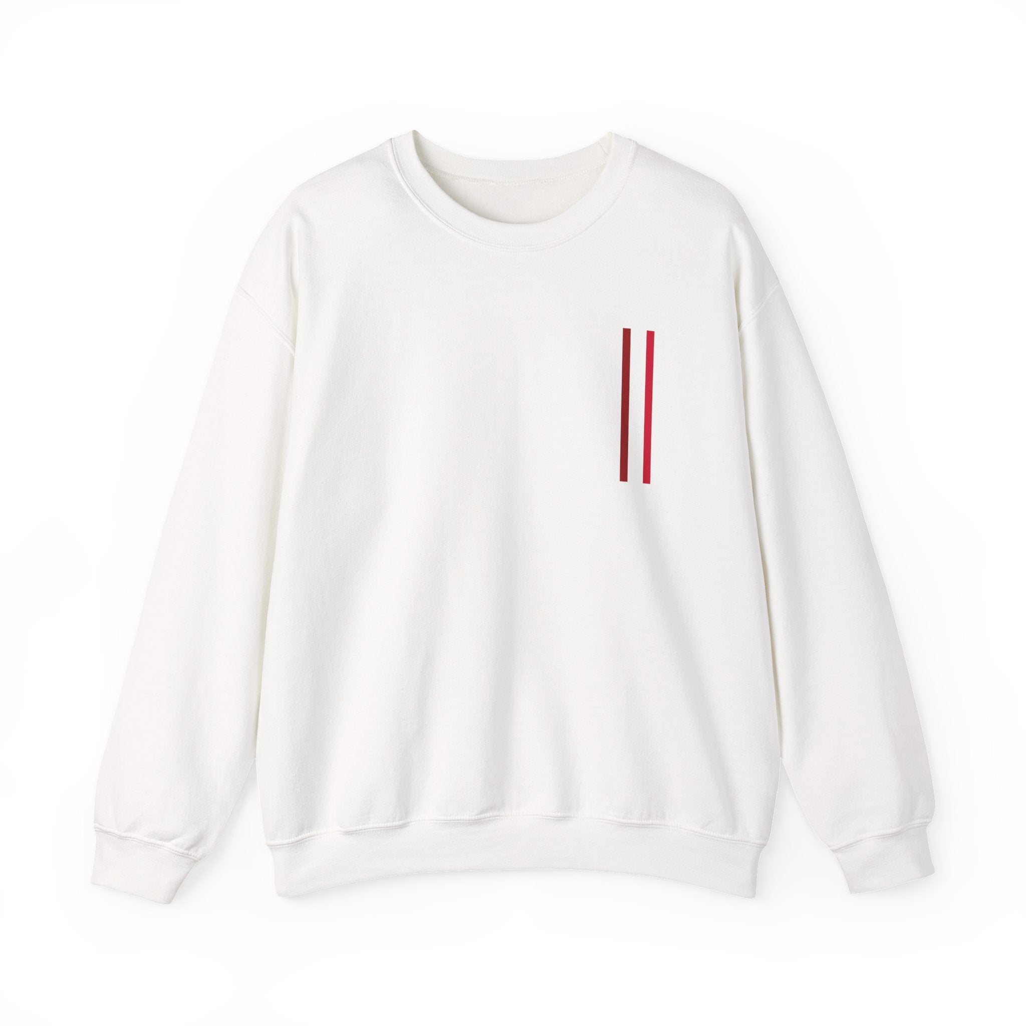 Mr Fook - Minimalist White Sweatshirt with Red Double Stripe Pocket Accent
