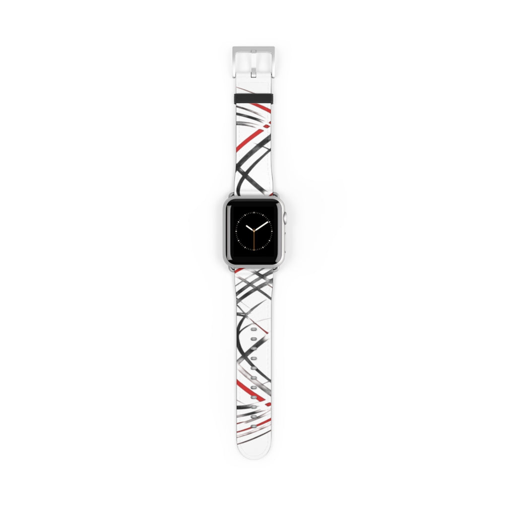 Mr Fook - Abstract Red & Black Scribble Watch Band — Modern Graphic Apple Watch Strap