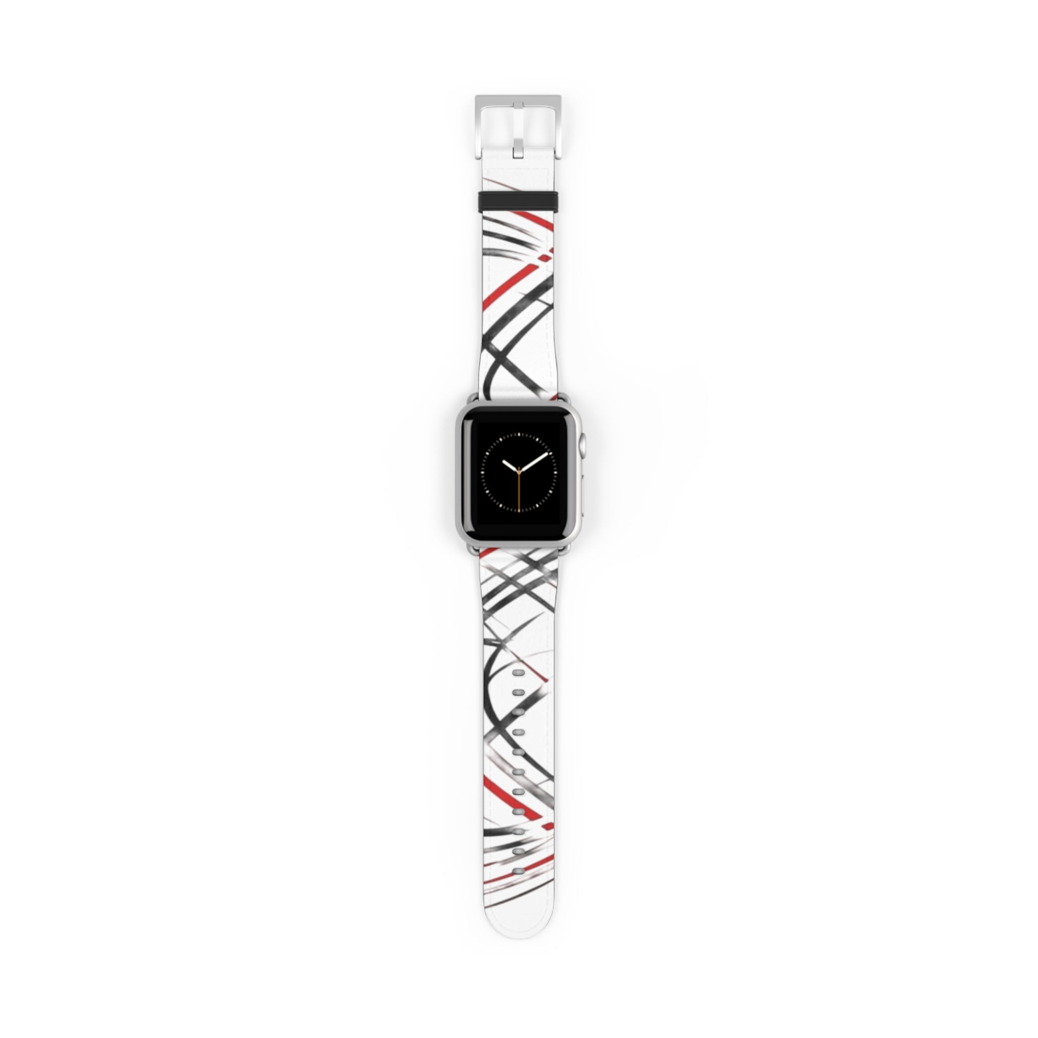 Mr Fook - Abstract Red & Black Scribble Watch Band — Modern Graphic Apple Watch Strap