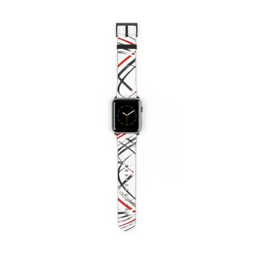Mr Fook - Abstract Red & Black Scribble Watch Band — Modern Graphic Apple Watch Strap