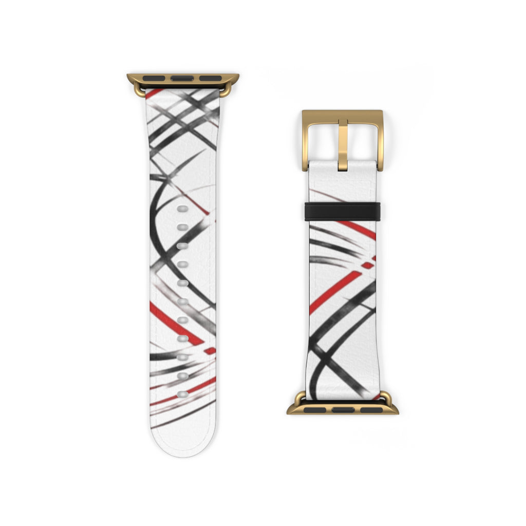 Mr Fook - Abstract Red & Black Scribble Watch Band — Modern Graphic Apple Watch Strap