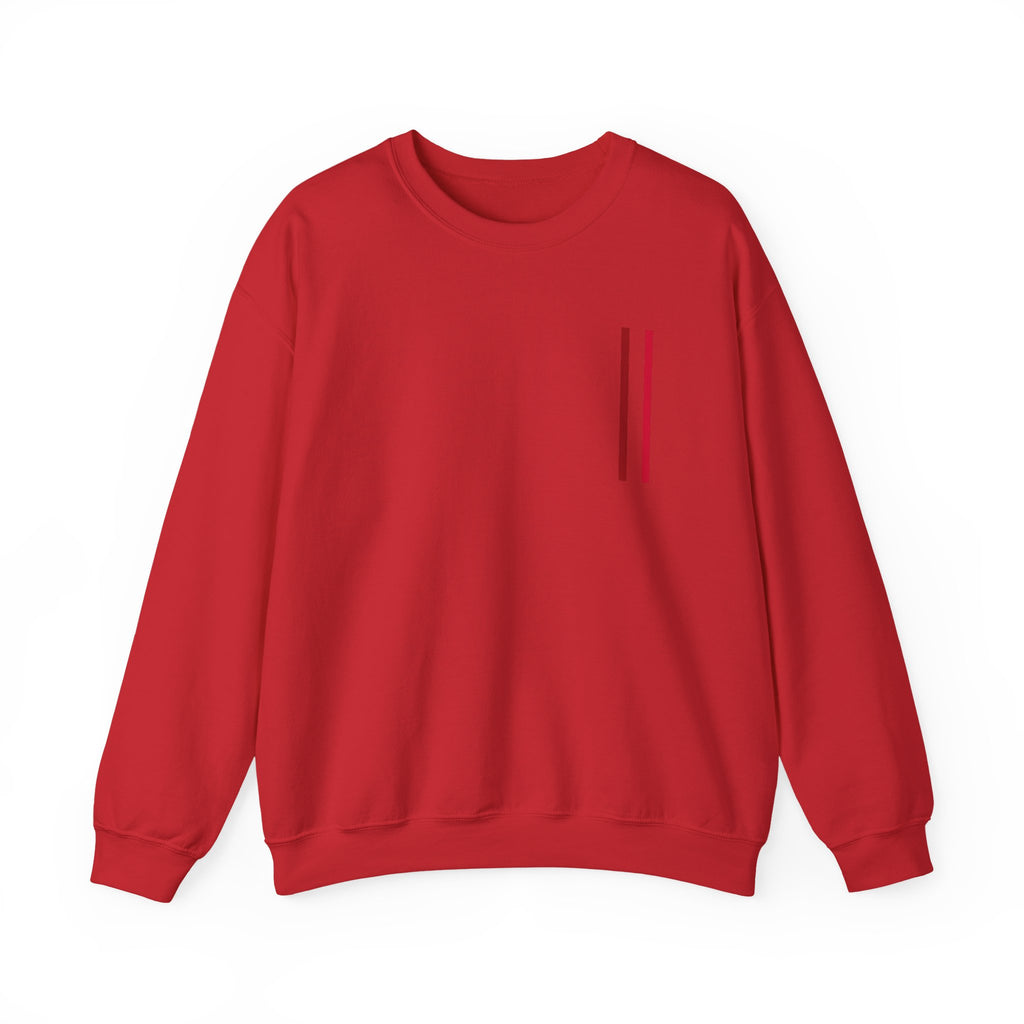 Mr Fook - Minimalist White Sweatshirt with Red Double Stripe Pocket Accent