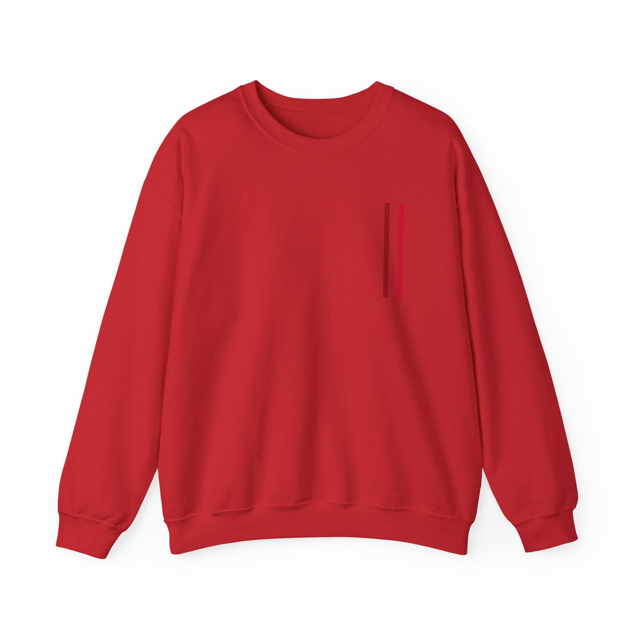 Mr Fook - Minimalist White Sweatshirt with Red Double Stripe Pocket Accent