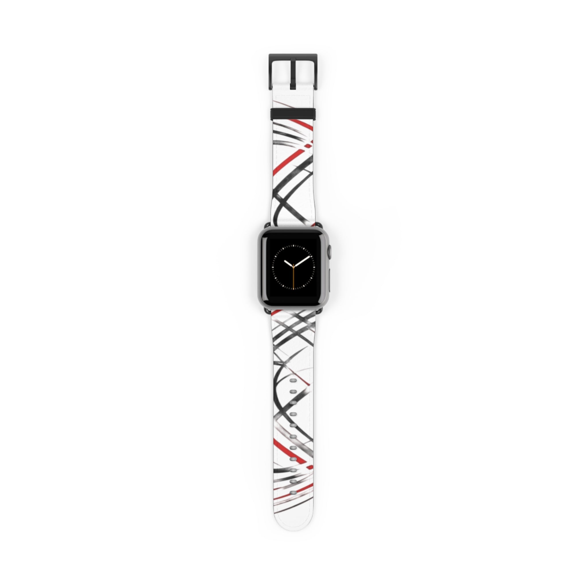 Mr Fook - Abstract Red & Black Scribble Watch Band — Modern Graphic Apple Watch Strap