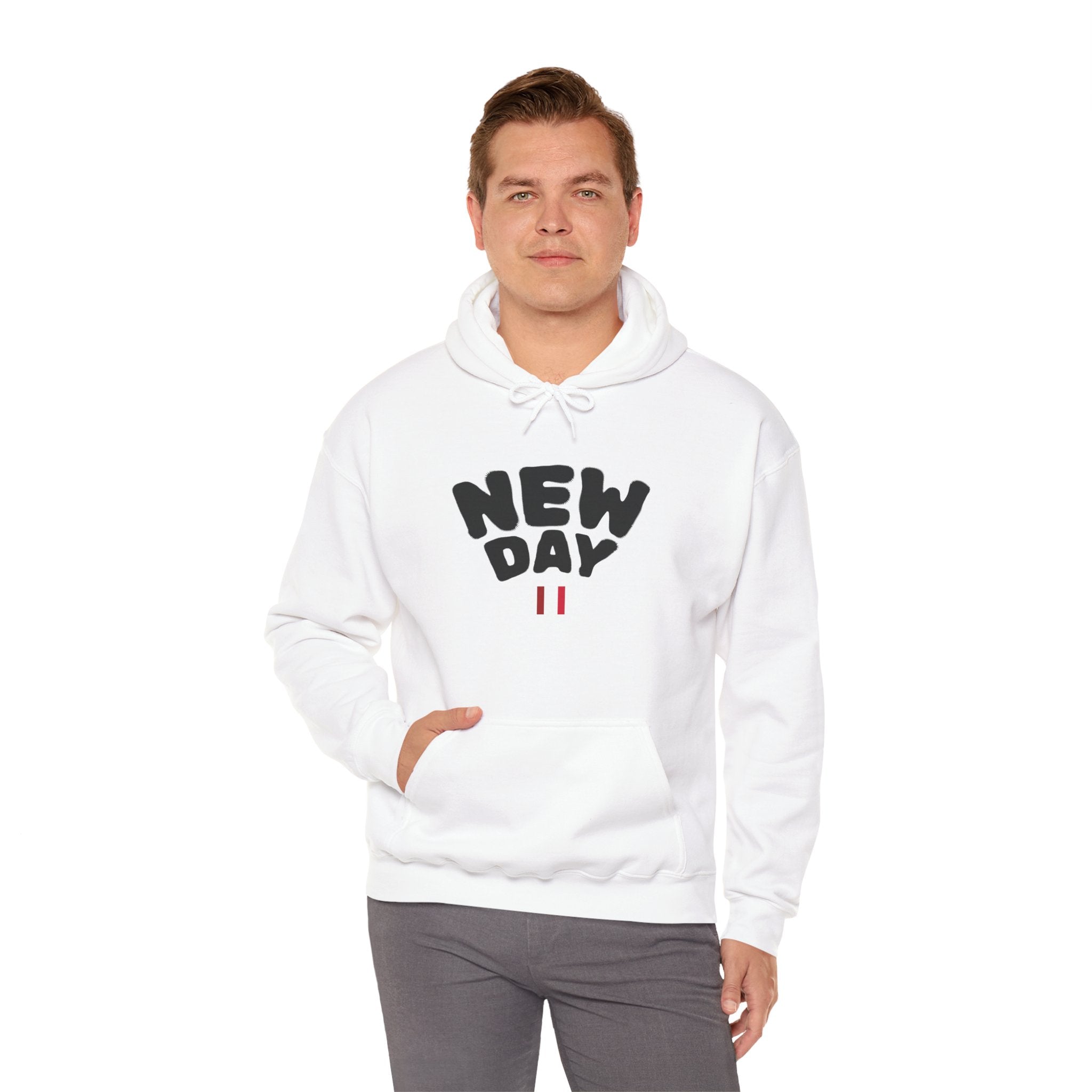 Sudadera minimalista personalizada — Sudadera blanca "New Day"
