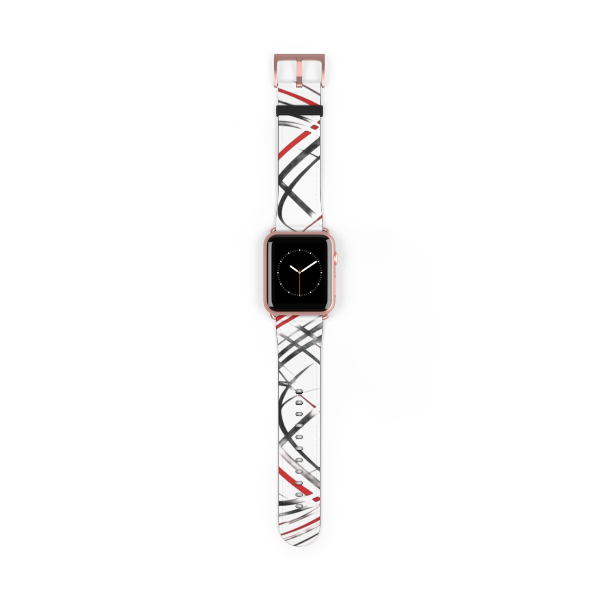 Mr Fook - Abstract Red & Black Scribble Watch Band — Modern Graphic Apple Watch Strap