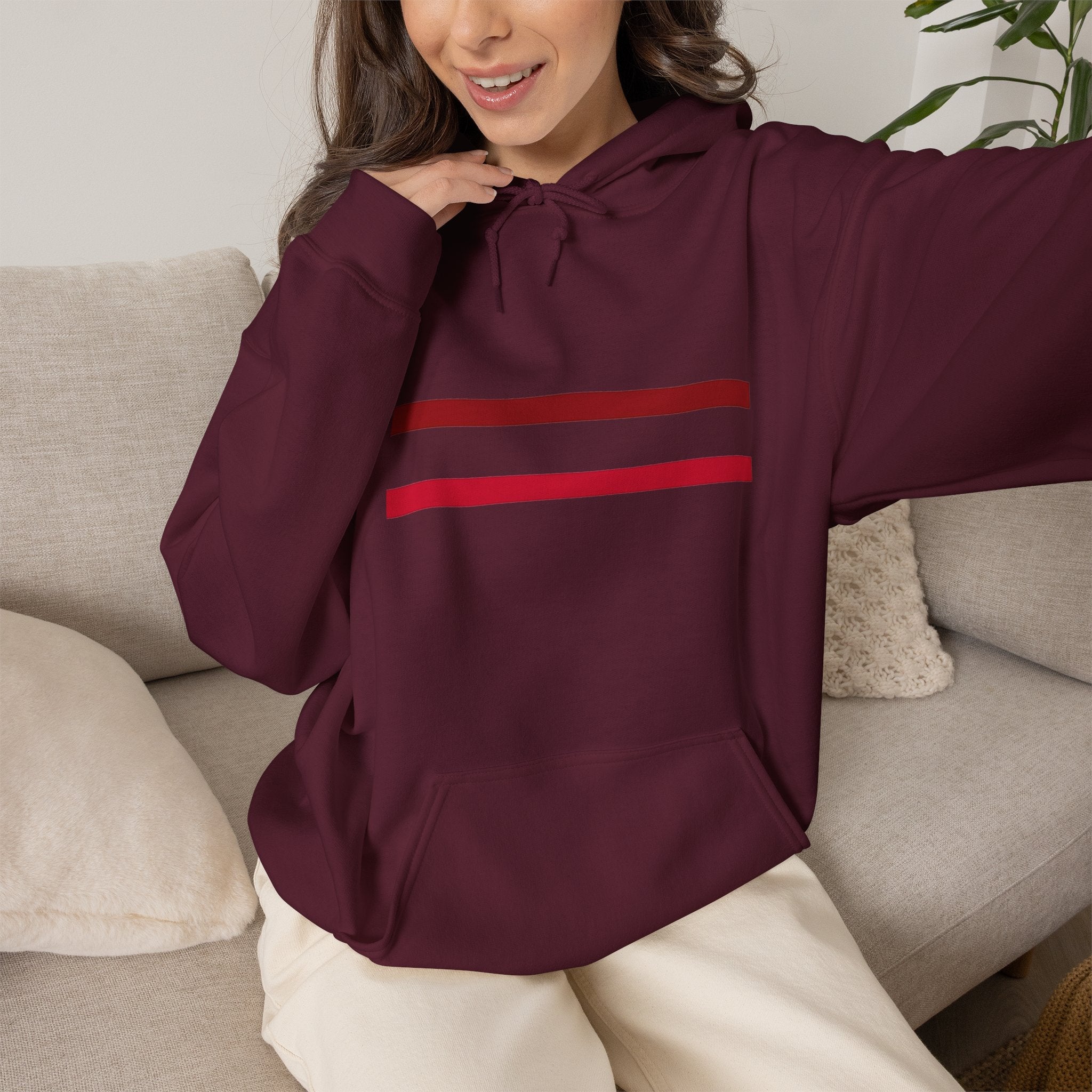 Mr Fook - Original  Minimalist Red Stripe Hoodie