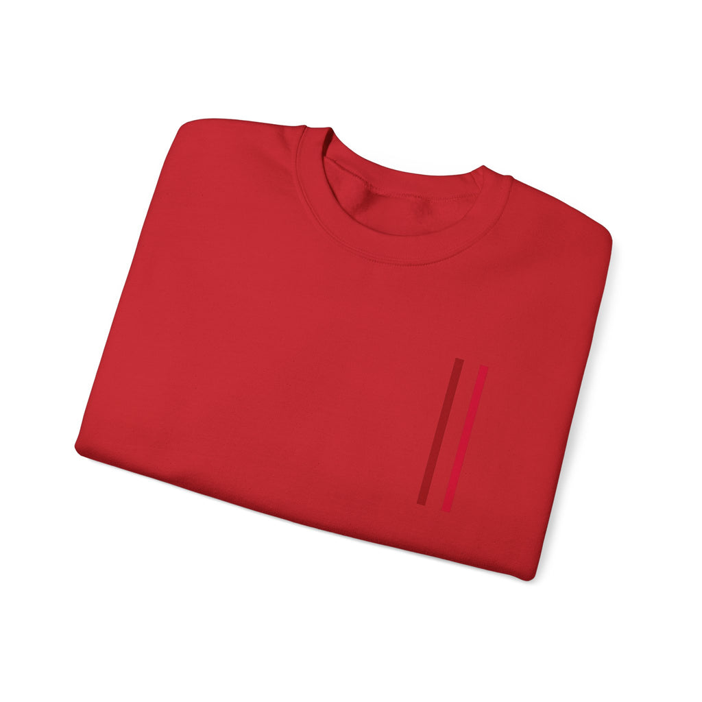 Mr Fook - Minimalist White Sweatshirt with Red Double Stripe Pocket Accent