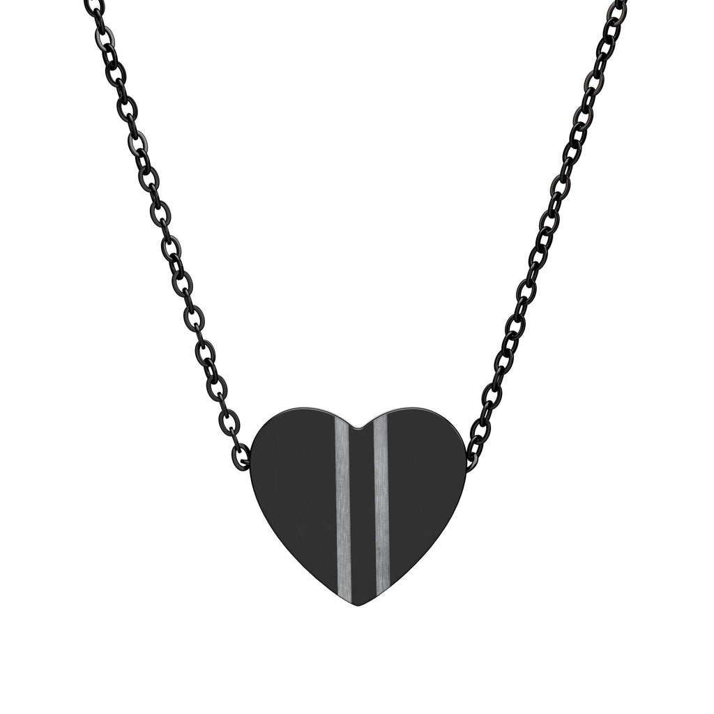 Mr Fook - Heart Necklace  (Silver or Black)