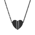 Mr Fook - Heart Necklace  (Silver or Black)