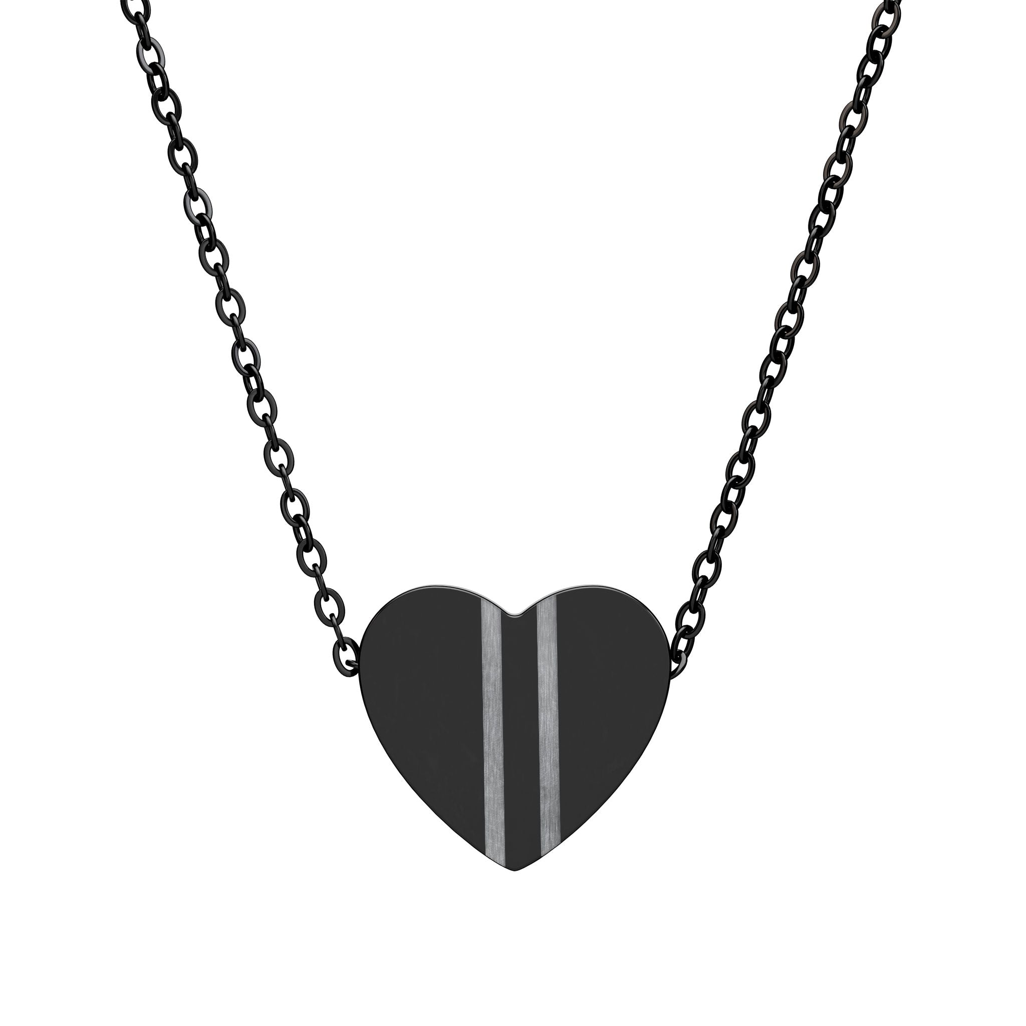 Mr Fook - Heart Necklace  (Silver or Black)
