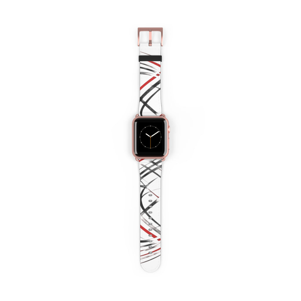 Mr Fook - Abstract Red & Black Scribble Watch Band — Modern Graphic Apple Watch Strap