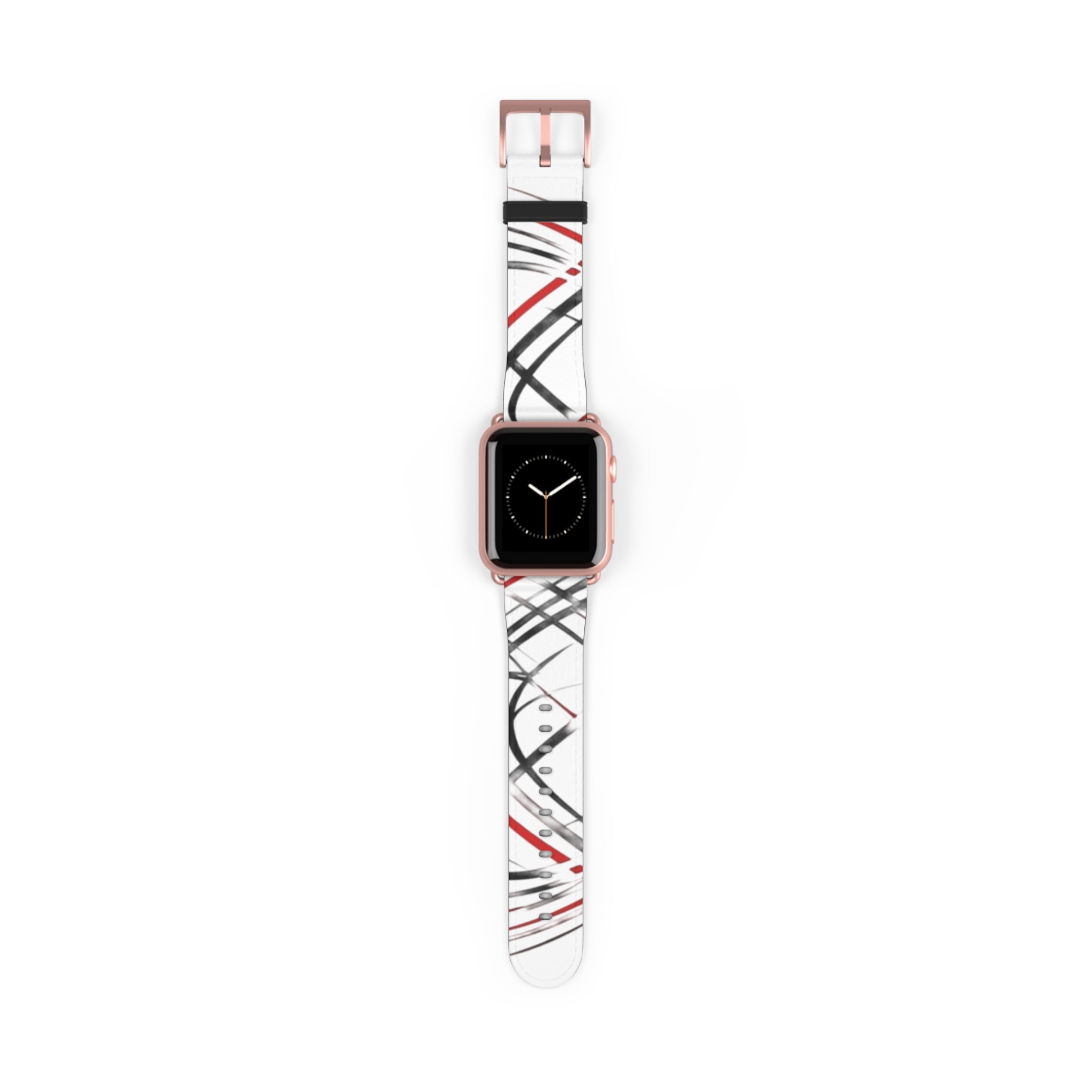 Mr Fook - Abstract Red & Black Scribble Watch Band — Modern Graphic Apple Watch Strap