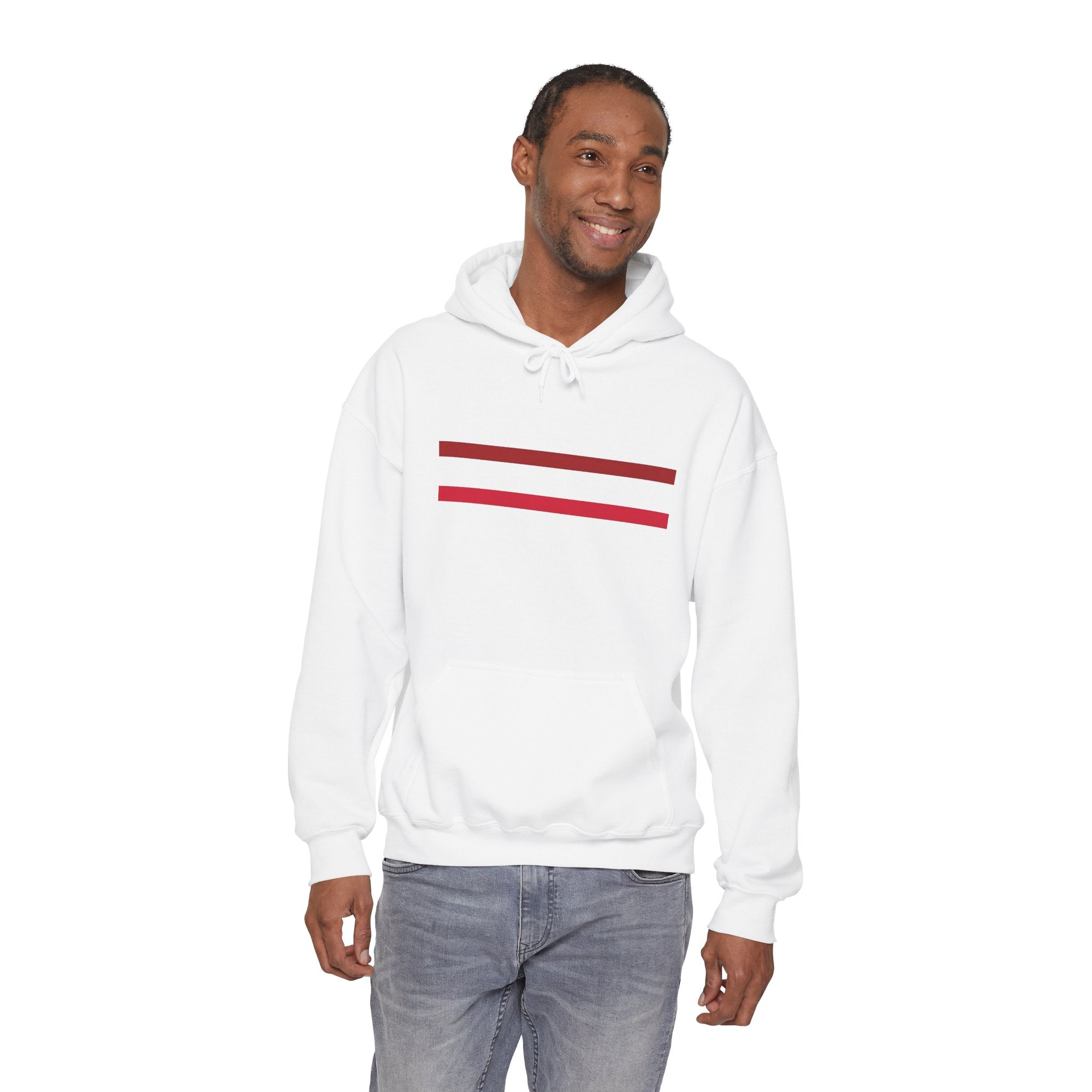 Mr Fook - Original  Minimalist Red Stripe Hoodie