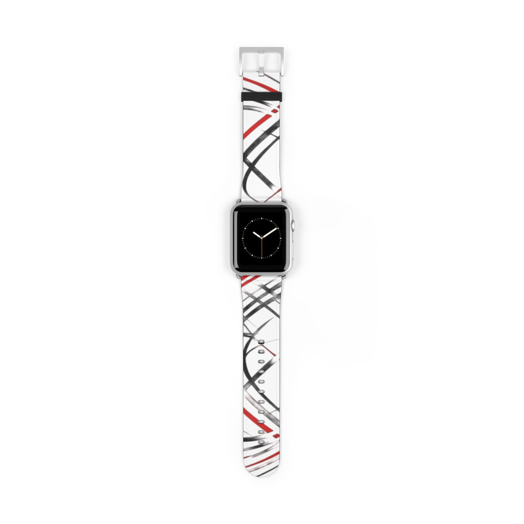 Mr Fook - Abstract Red & Black Scribble Watch Band — Modern Graphic Apple Watch Strap