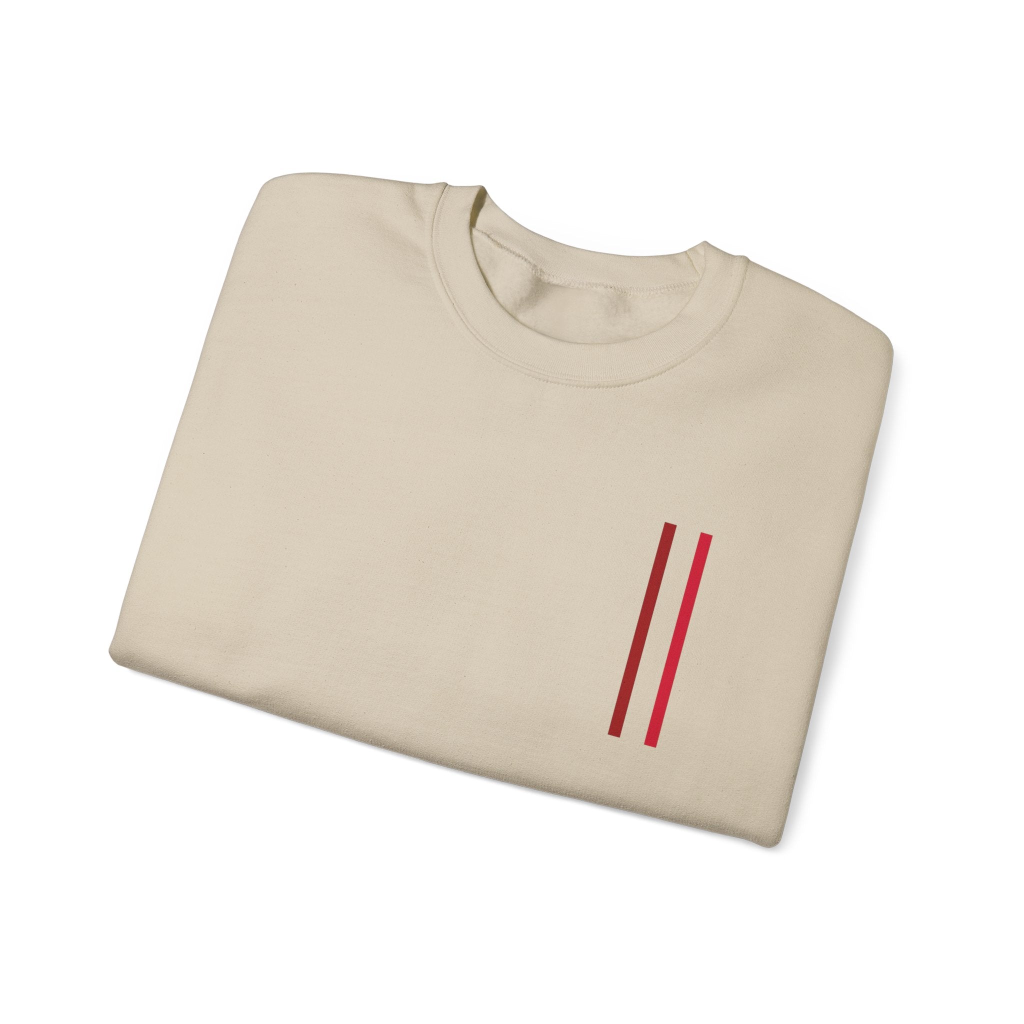 Mr Fook - Minimalist White Sweatshirt with Red Double Stripe Pocket Accent
