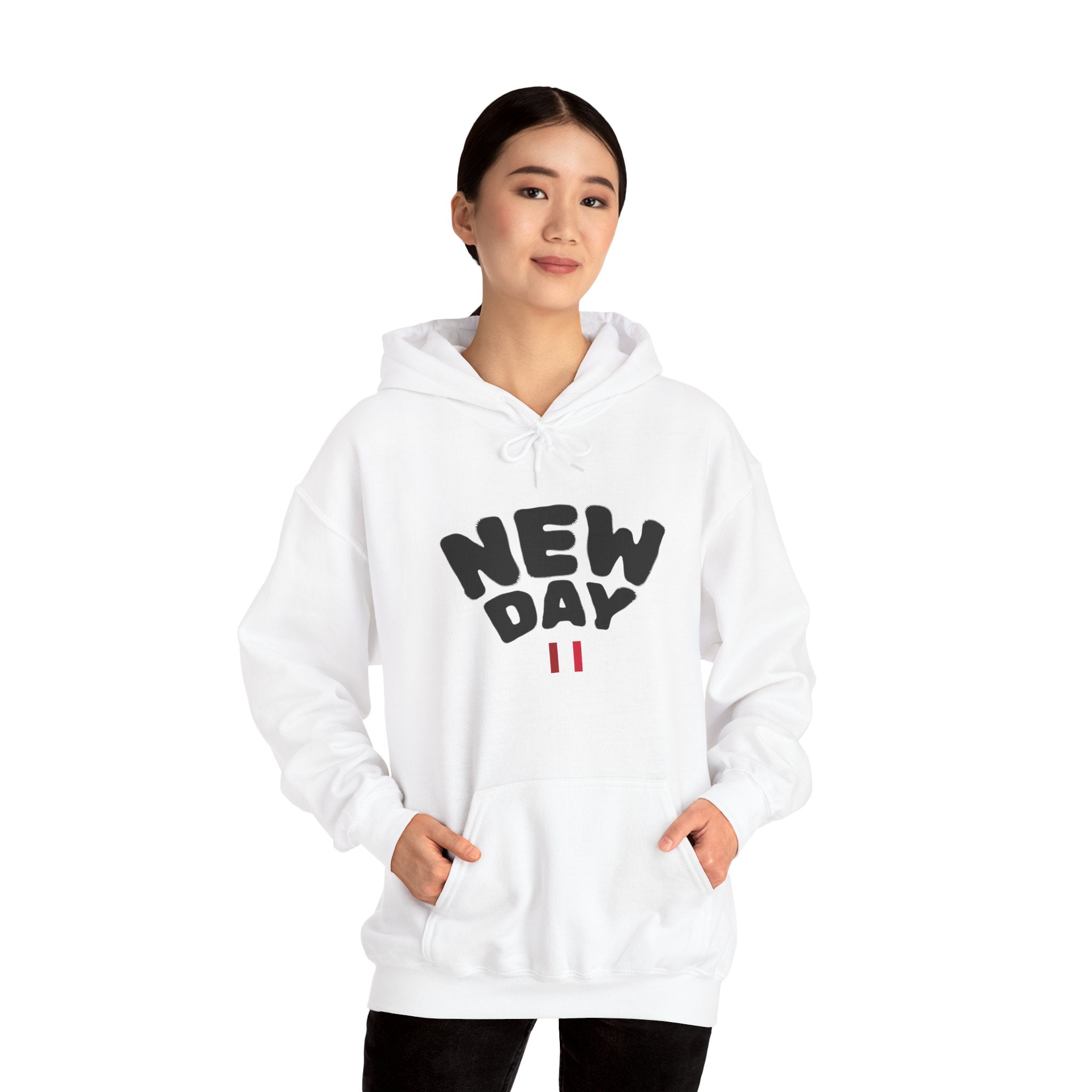 Sudadera minimalista personalizada — Sudadera blanca "New Day"