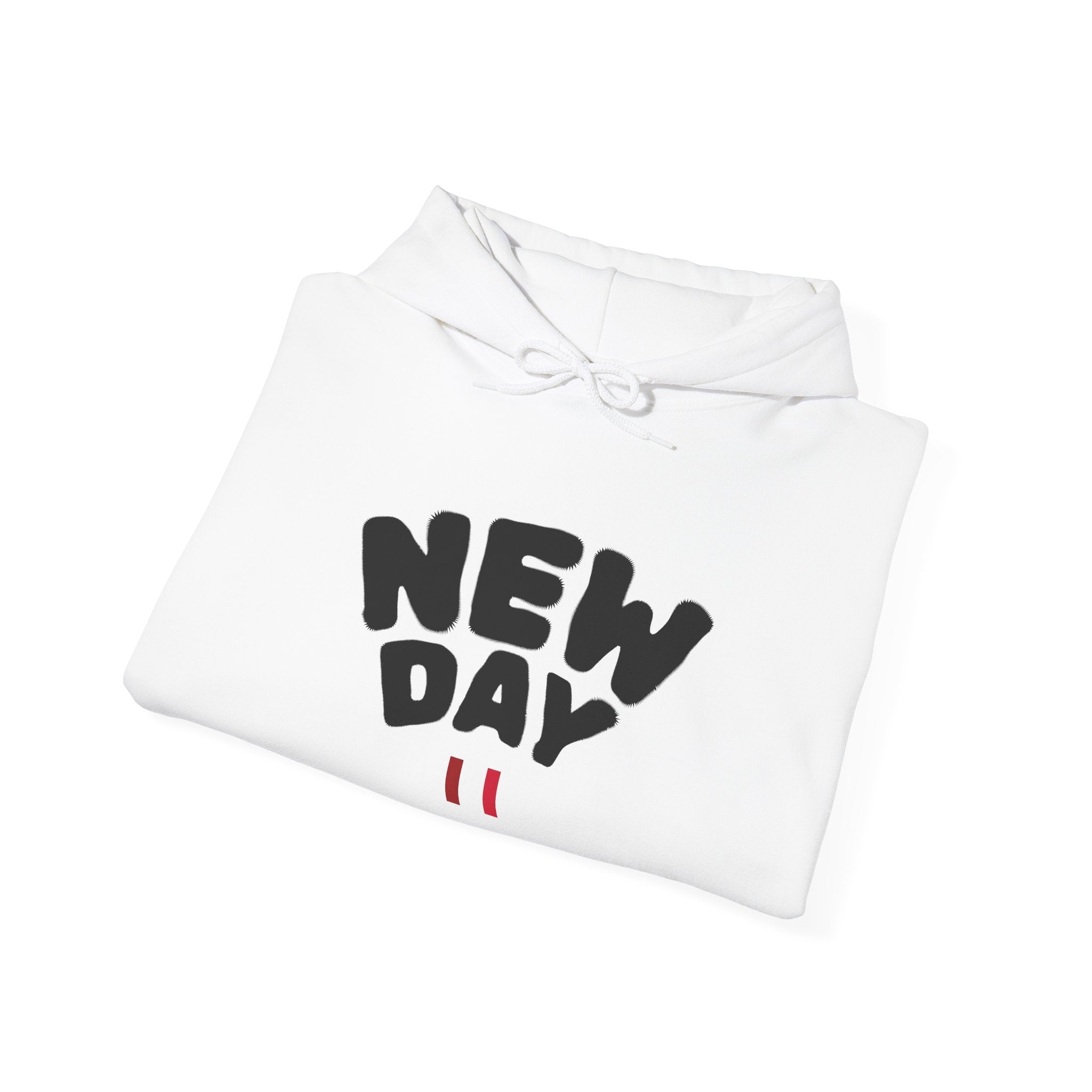 Custom Minimalist Hoodie — "New Day" White Pullover