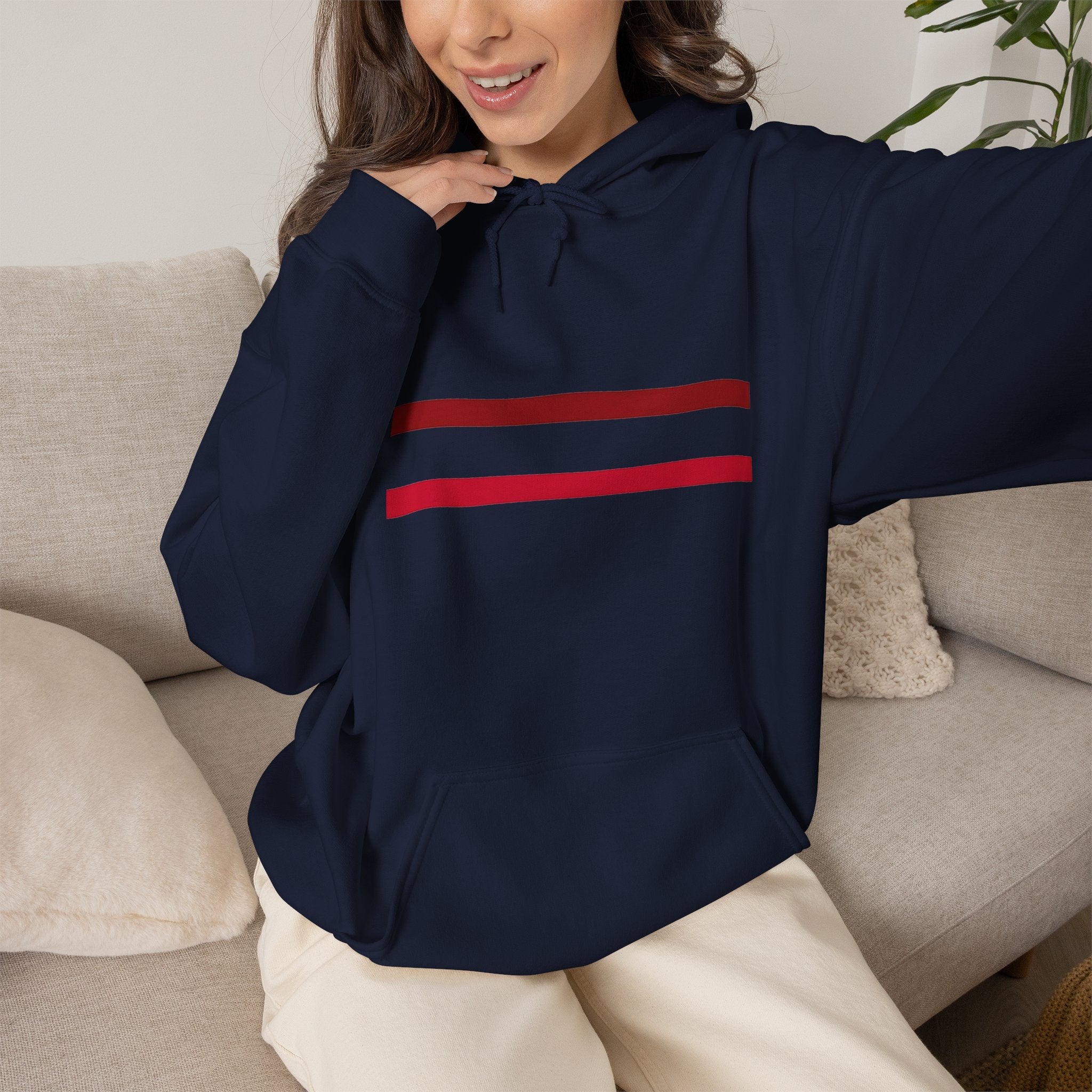 Mr Fook - Original  Minimalist Red Stripe Hoodie