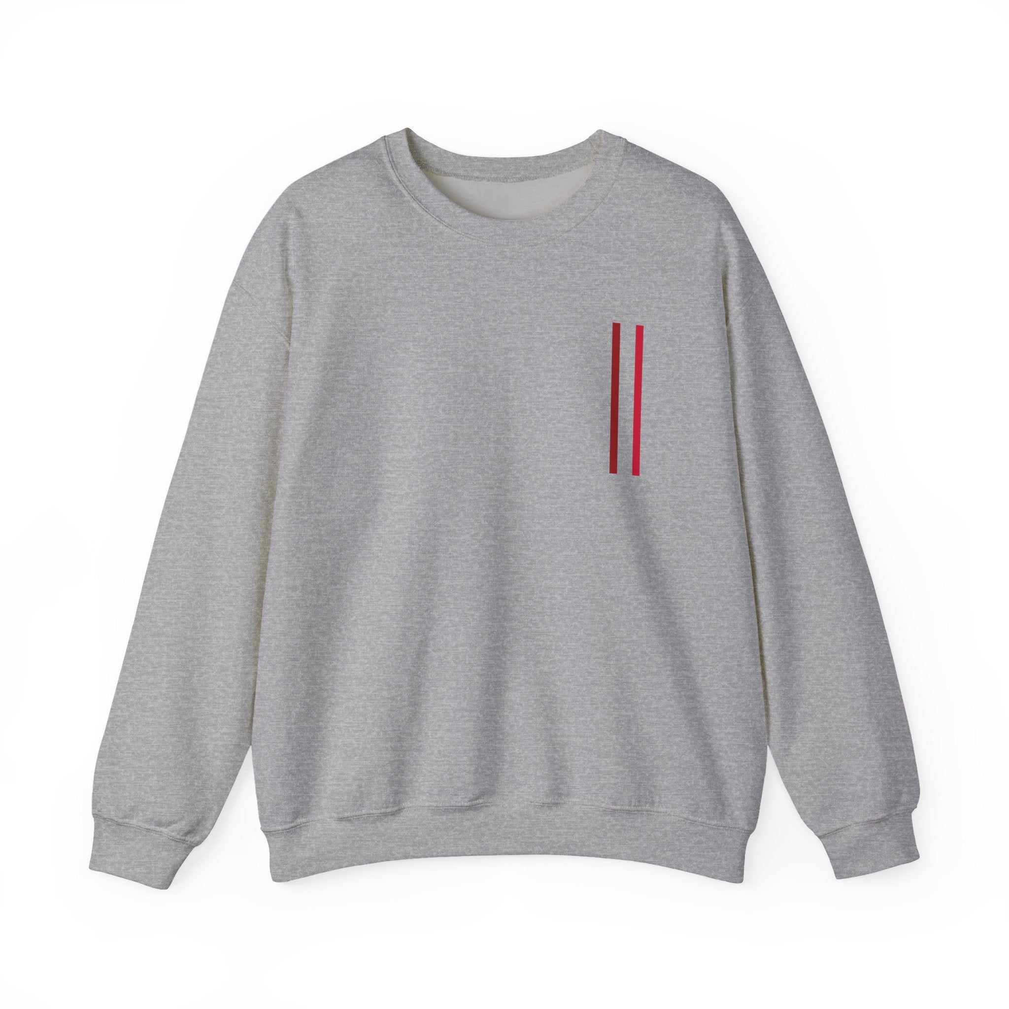 Mr Fook - Minimalist White Sweatshirt with Red Double Stripe Pocket Accent