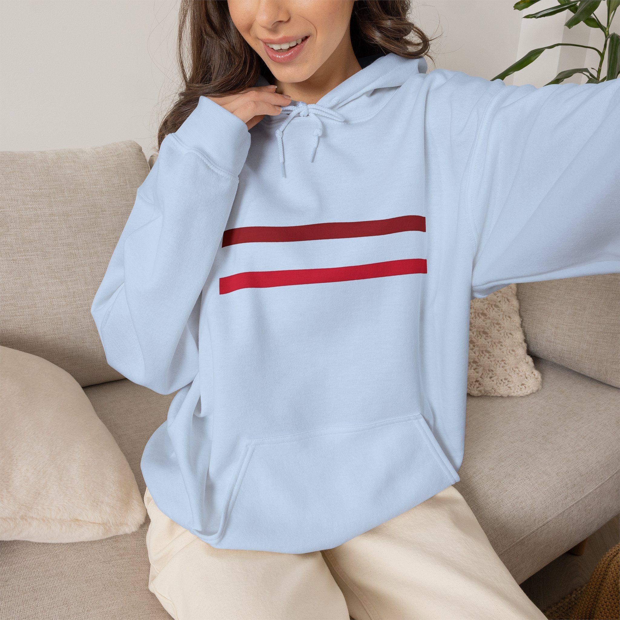 Mr Fook - Original  Minimalist Red Stripe Hoodie