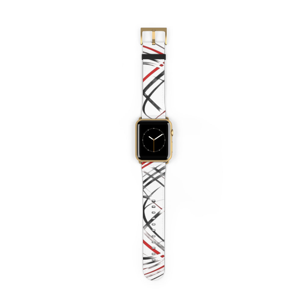 Mr Fook - Abstract Red & Black Scribble Watch Band — Modern Graphic Apple Watch Strap
