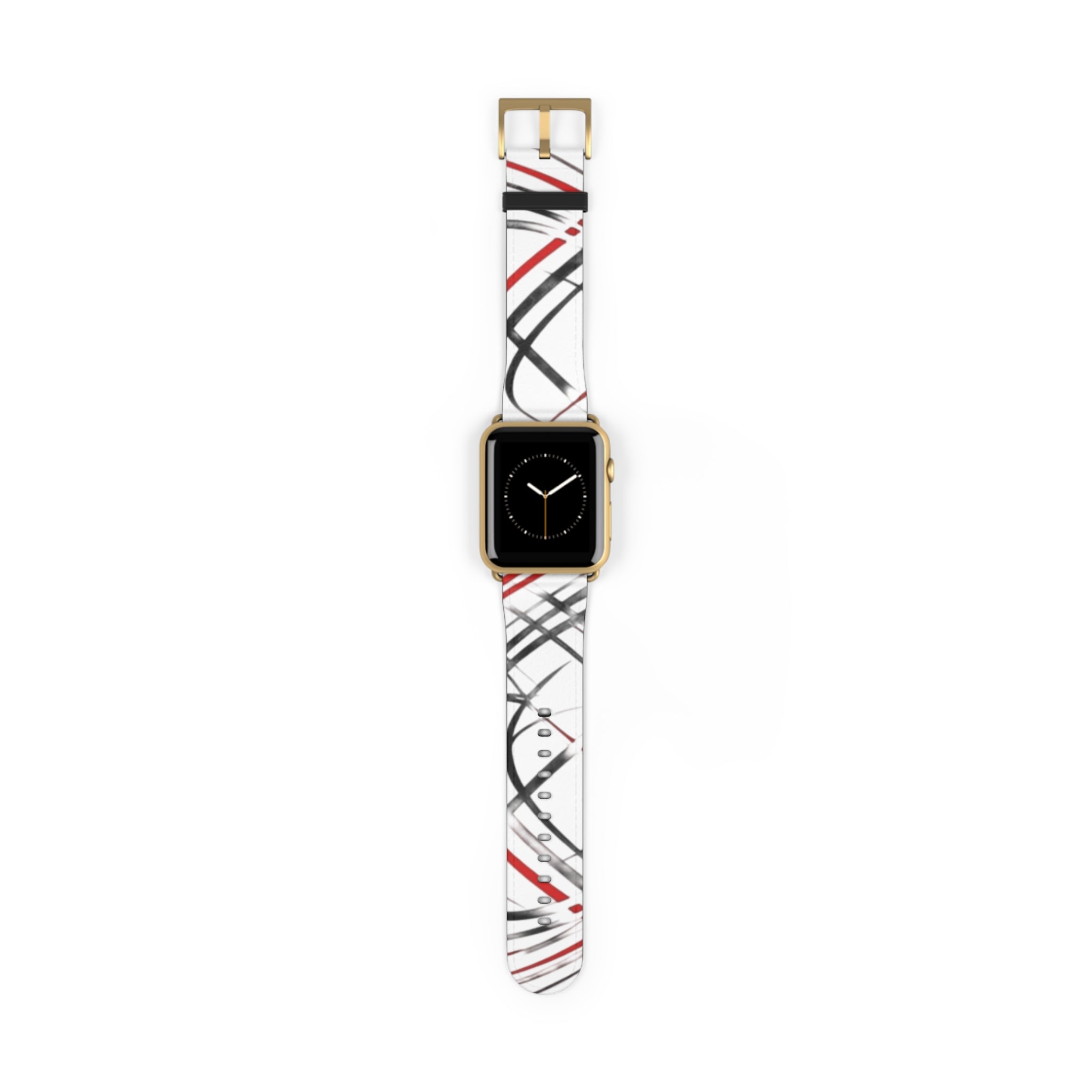 Mr Fook - Abstract Red & Black Scribble Watch Band — Modern Graphic Apple Watch Strap