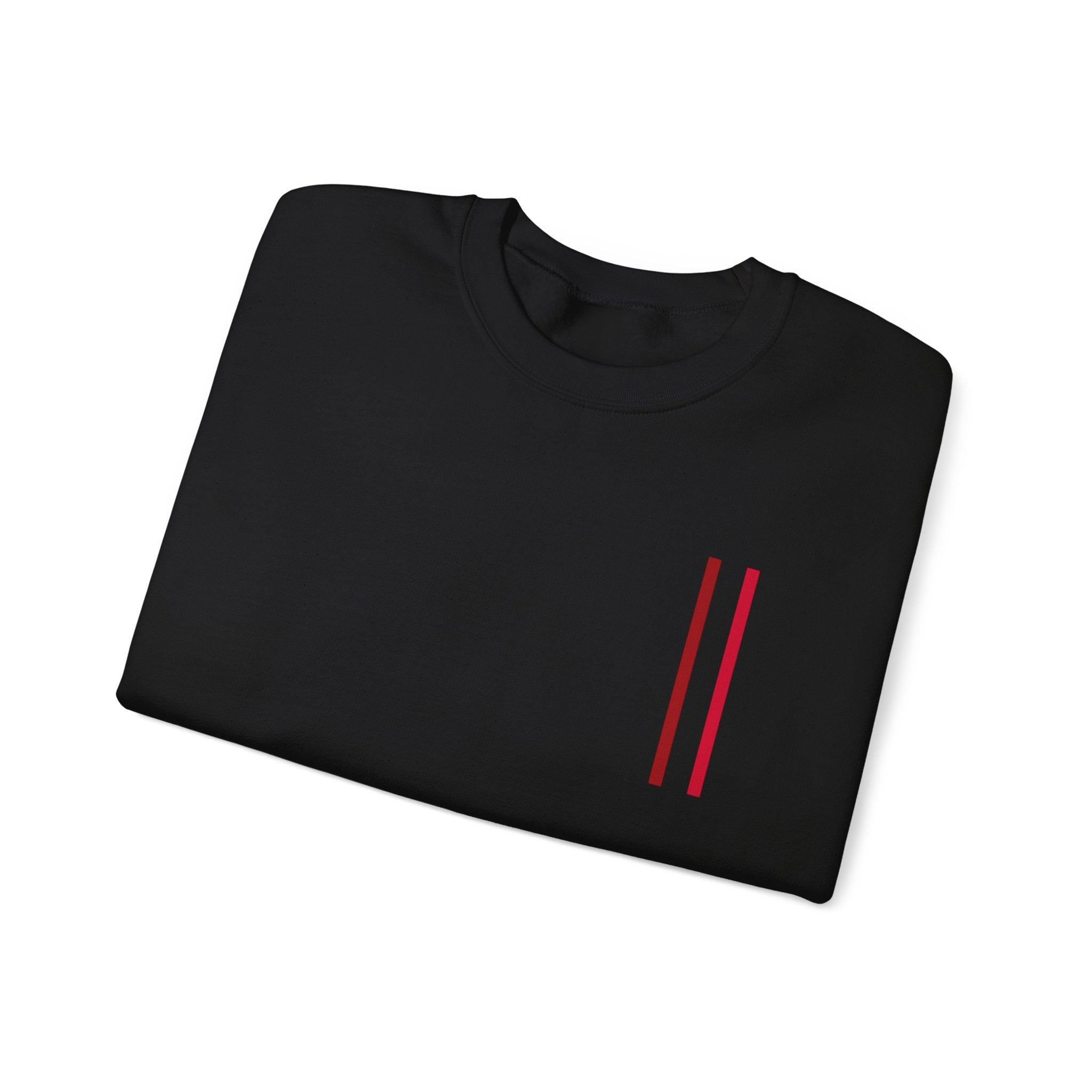 Mr Fook - Minimalist White Sweatshirt with Red Double Stripe Pocket Accent