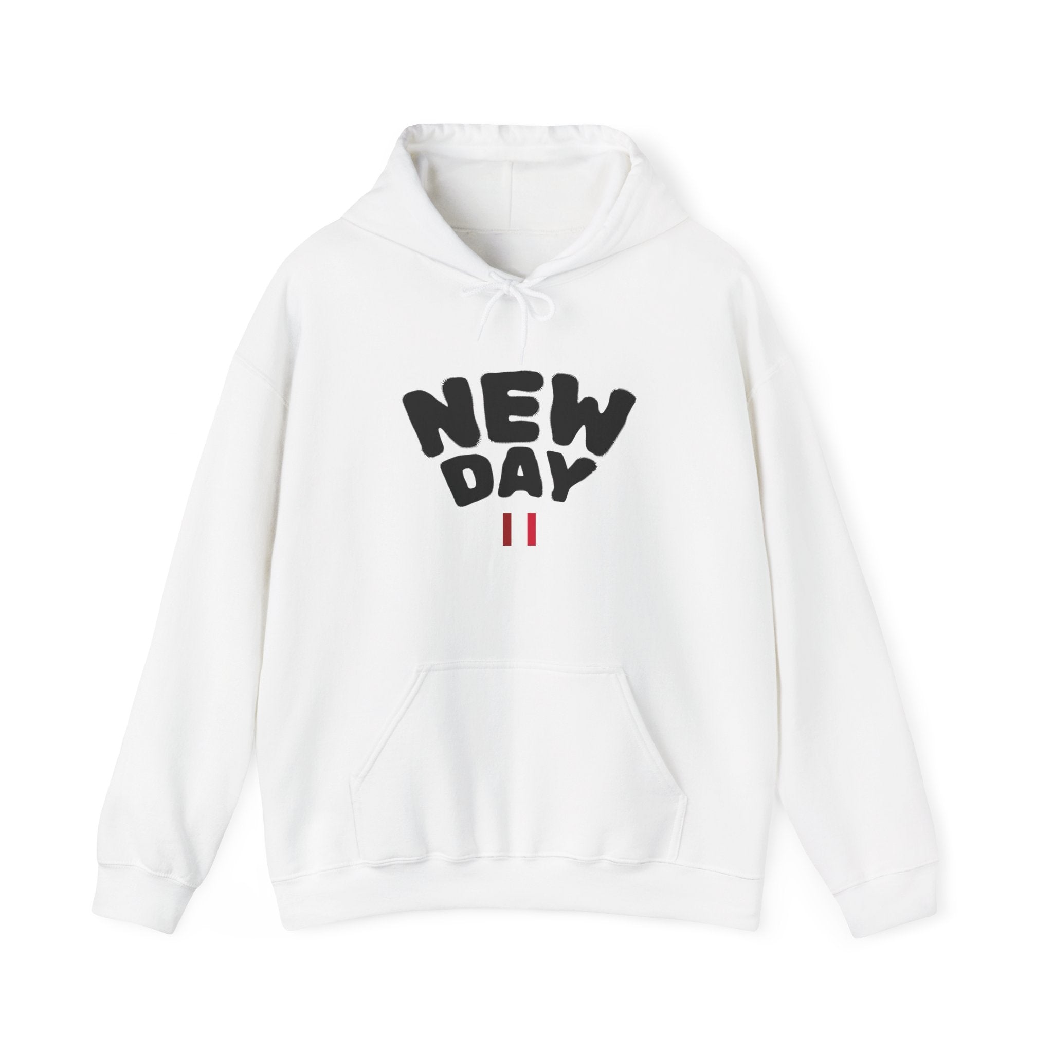 Custom Minimalist Hoodie — "New Day" White Pullover